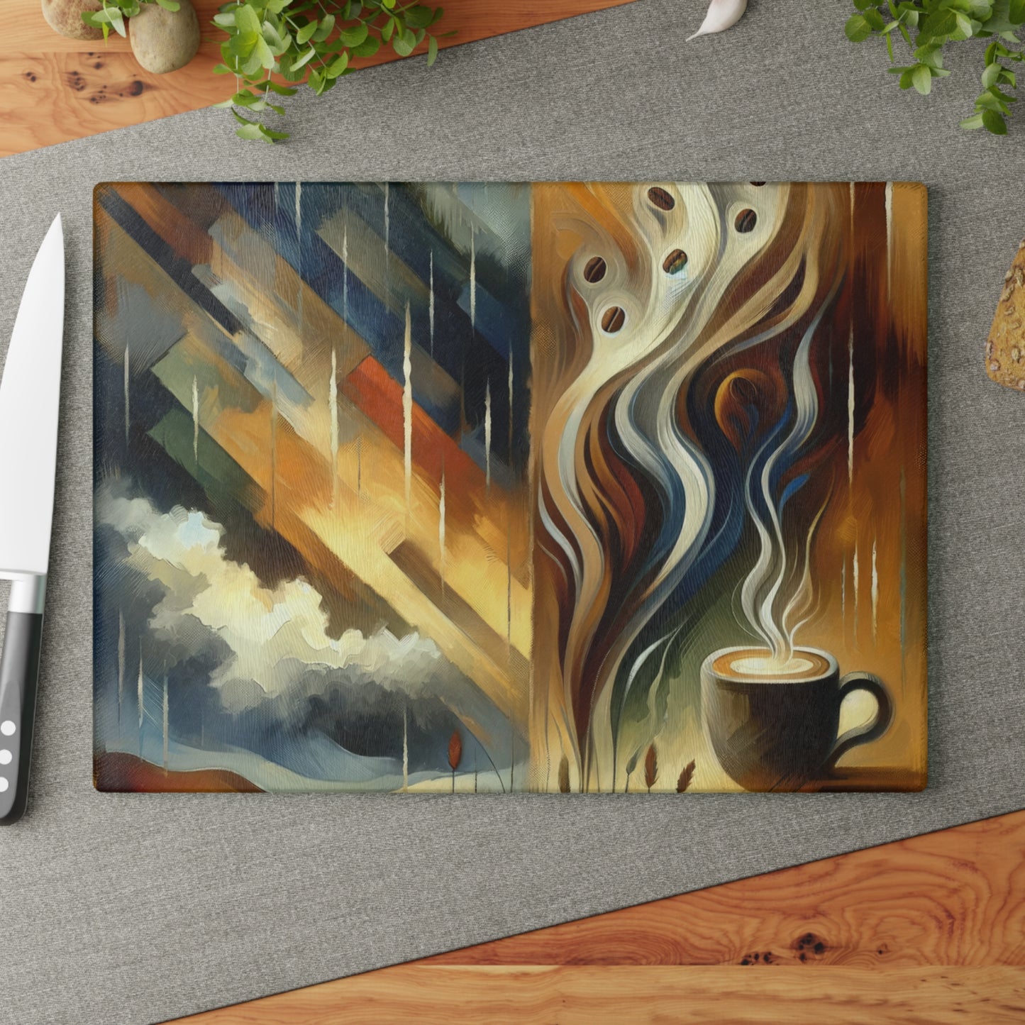 Aromatic Earth Encounter Glass Cutting Board