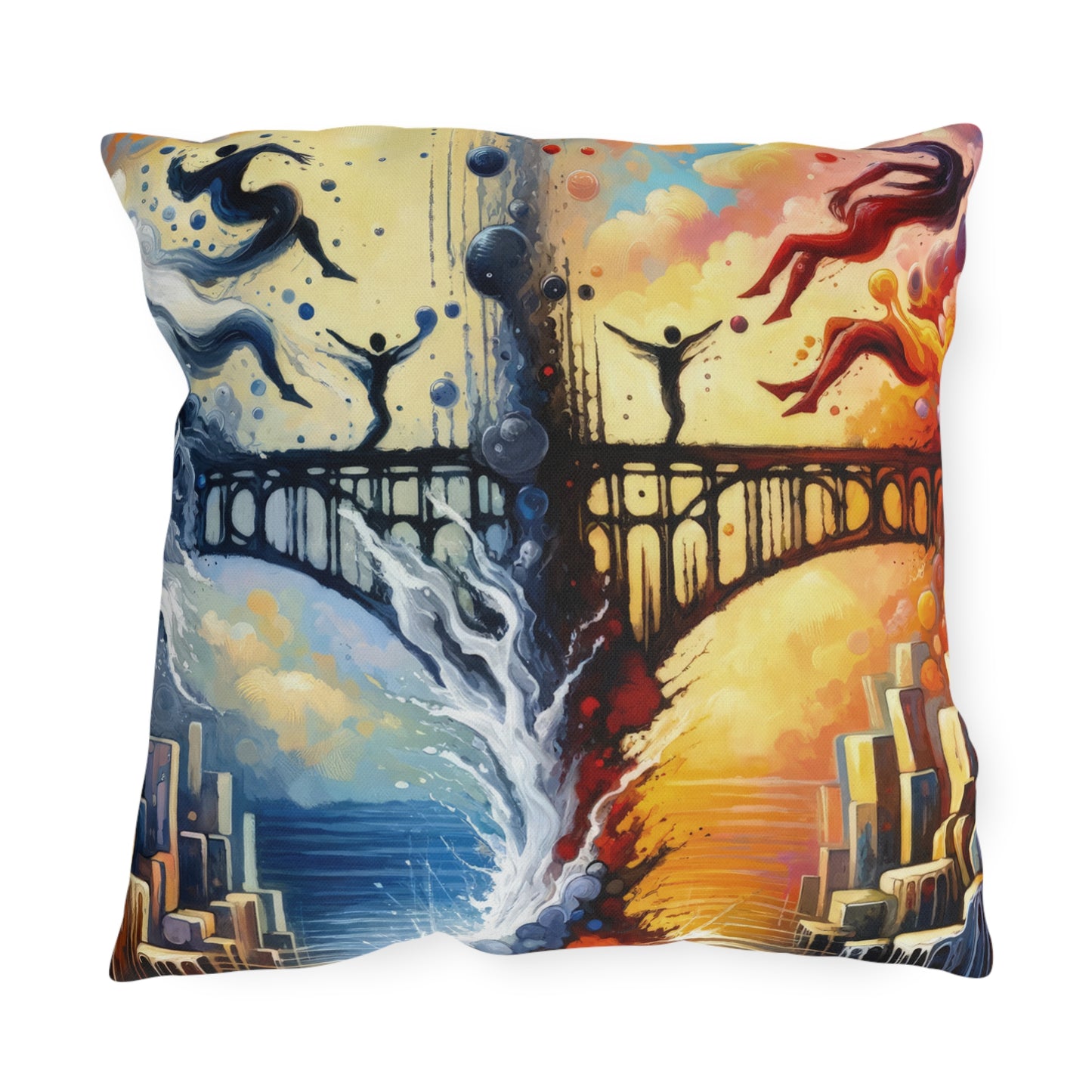 Faithful Diving Bridges Outdoor Pillows