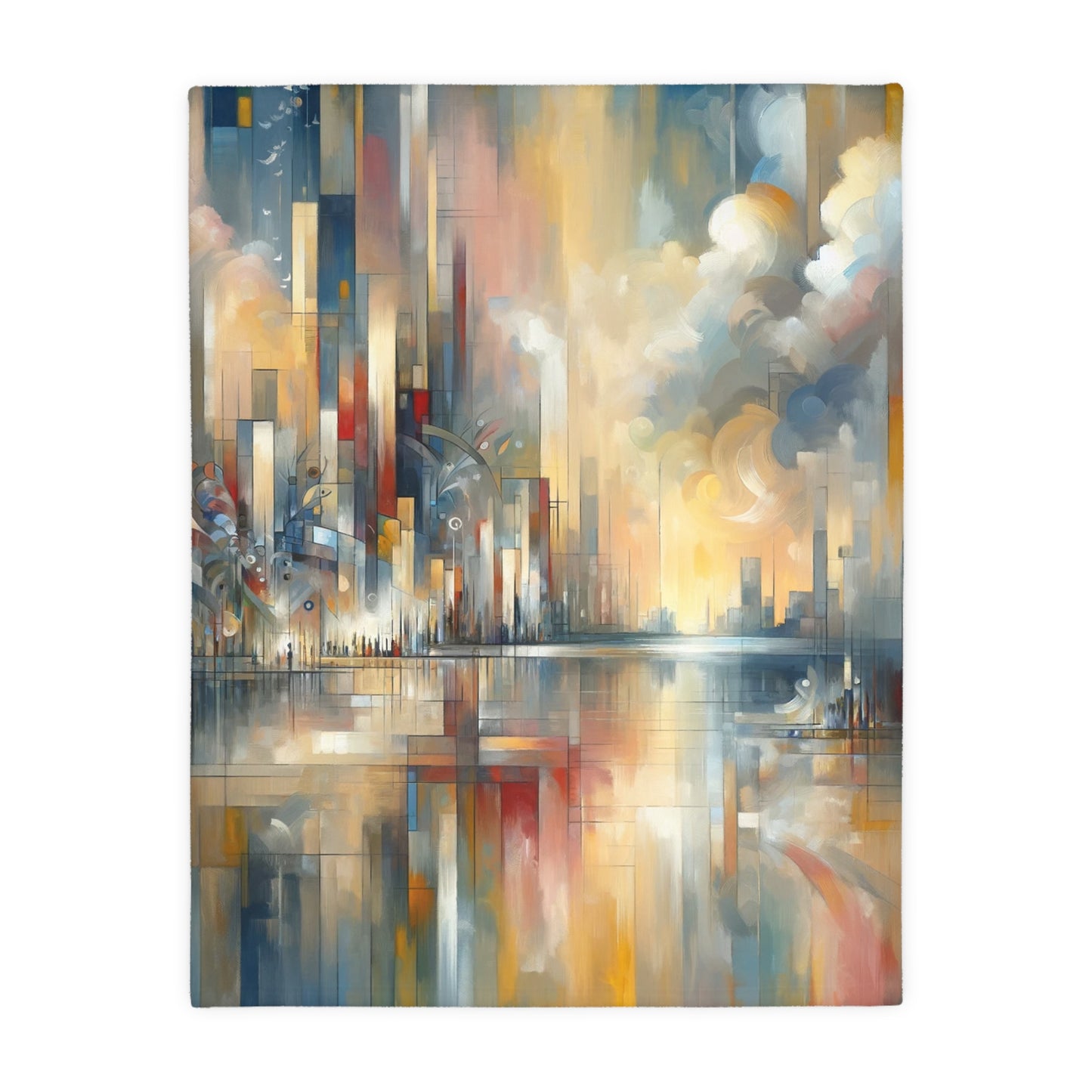 Abstract Buzzing Stillness Velveteen Microfiber Blanket (Two-sided print)