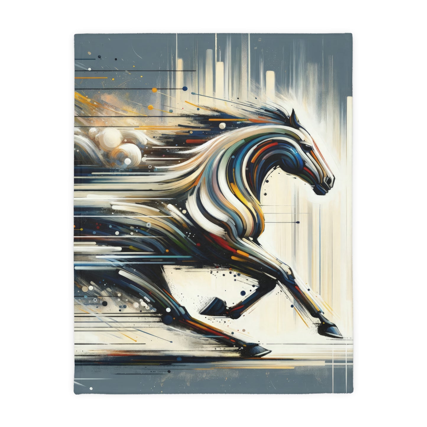 Hyperlinked Horsepower Gallop Velveteen Microfiber Blanket (Two-sided print)