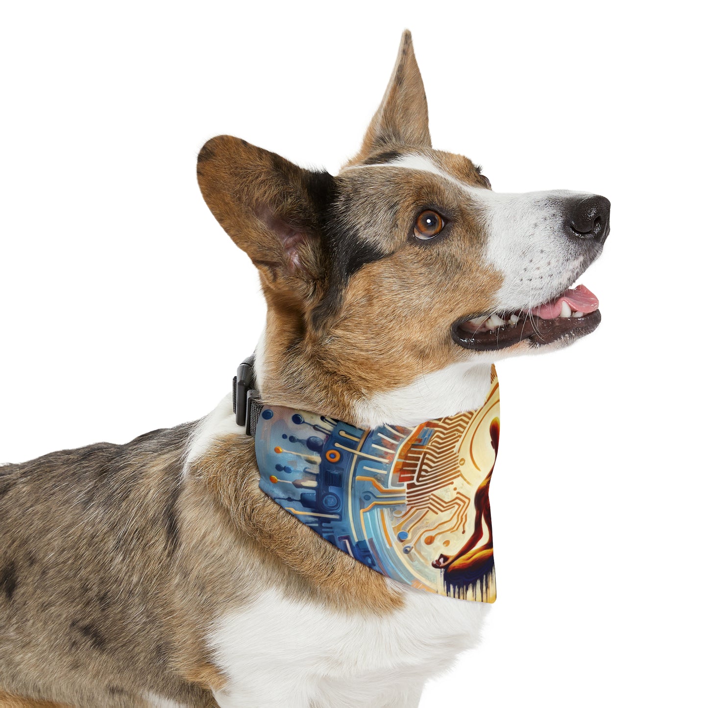 Meditative Technological Fusion Pet Bandana Collar