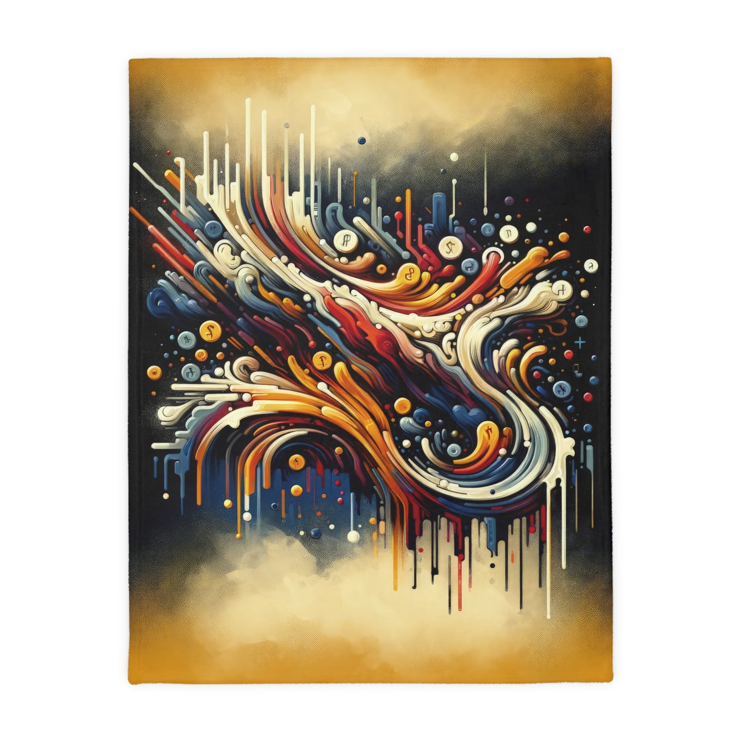 Abstract Financial Flux Velveteen Microfiber Blanket (Two-sided print)