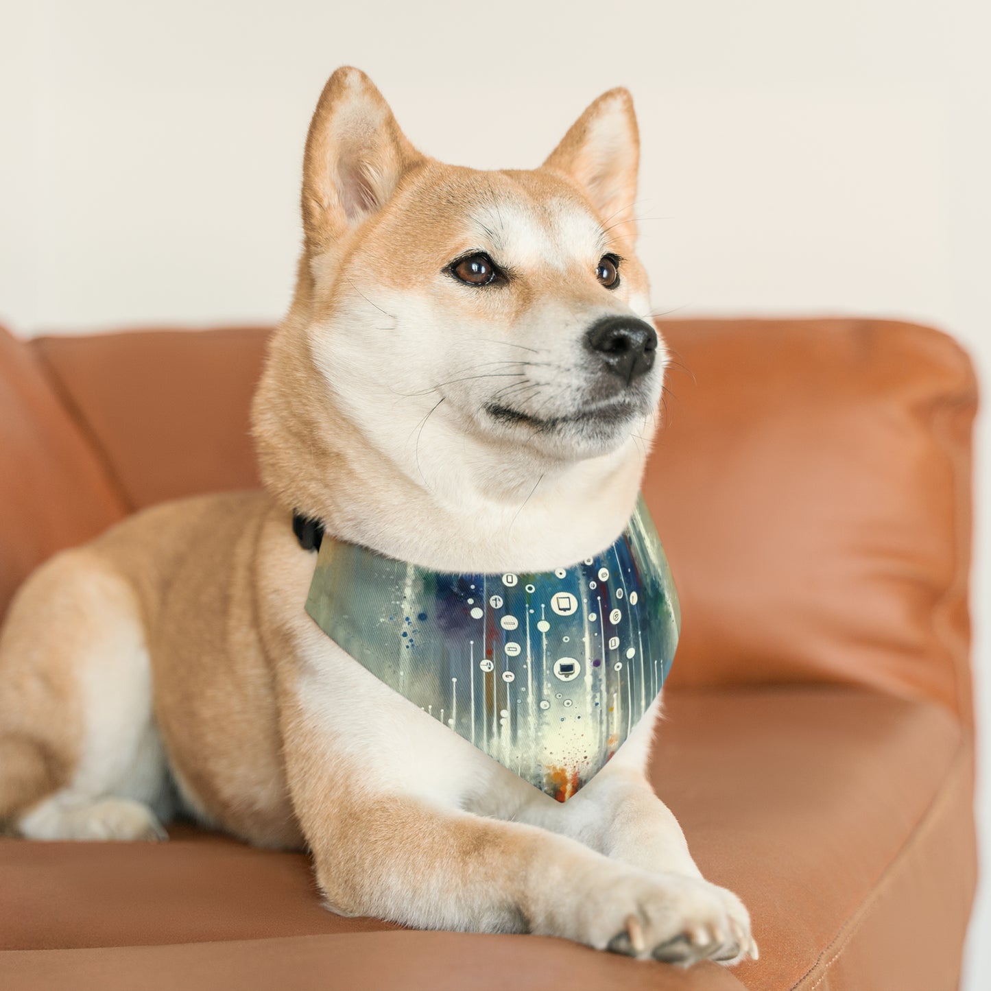 Tachism Digital Escape Pet Bandana Collar