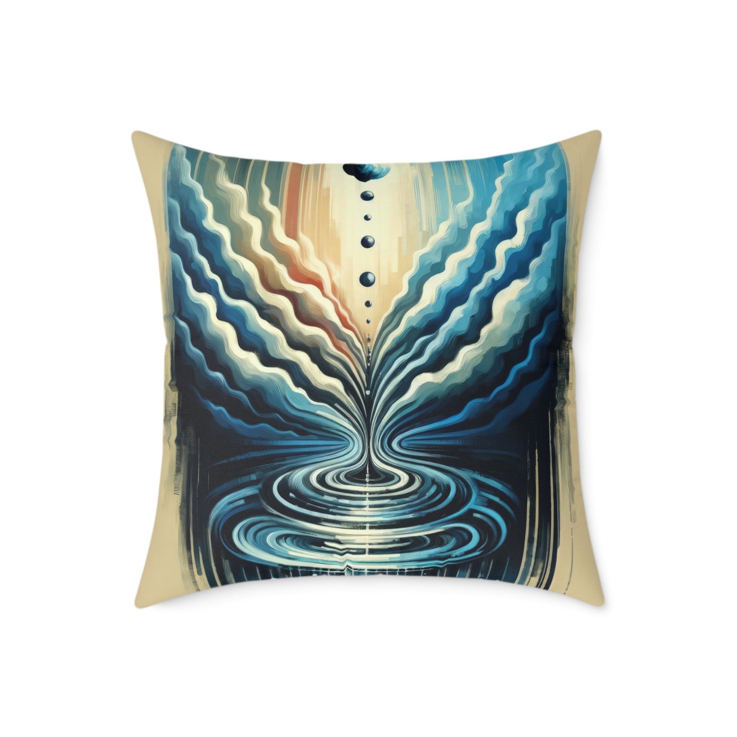 Ripple Effect Abstract Spun Polyester Pillow
