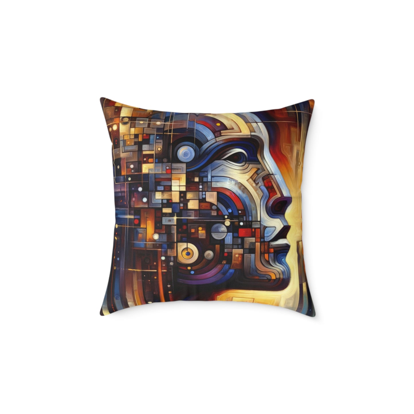 Reflective Tachism Shield Spun Polyester Pillow