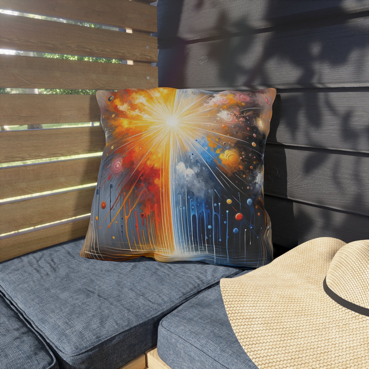Luminous Abstract Tachism Outdoor Pillows