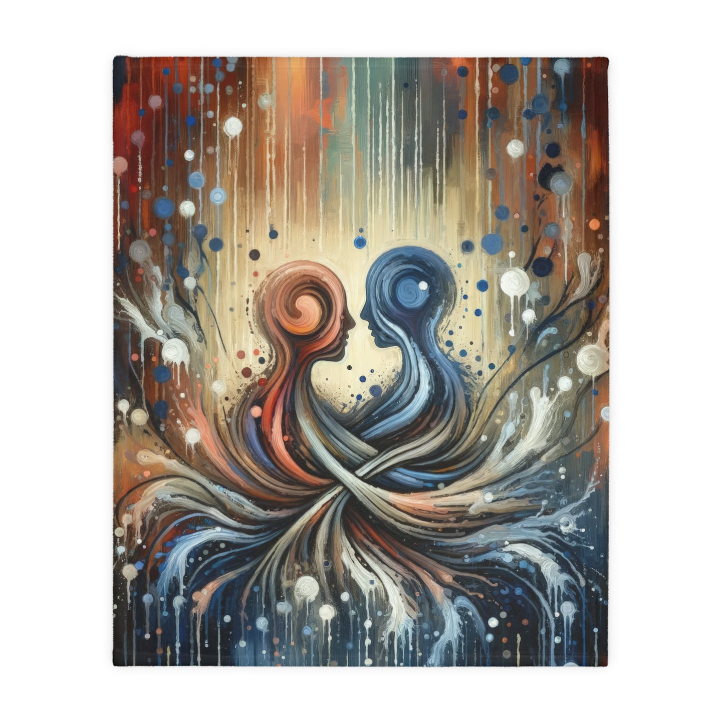Empathic Connection Tachism Velveteen Microfiber Blanket (Two-sided print)