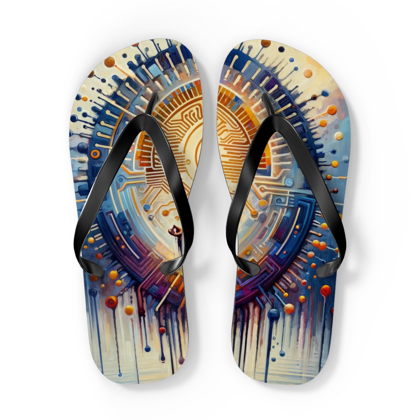 Meditative Technological Fusion Flip Flops