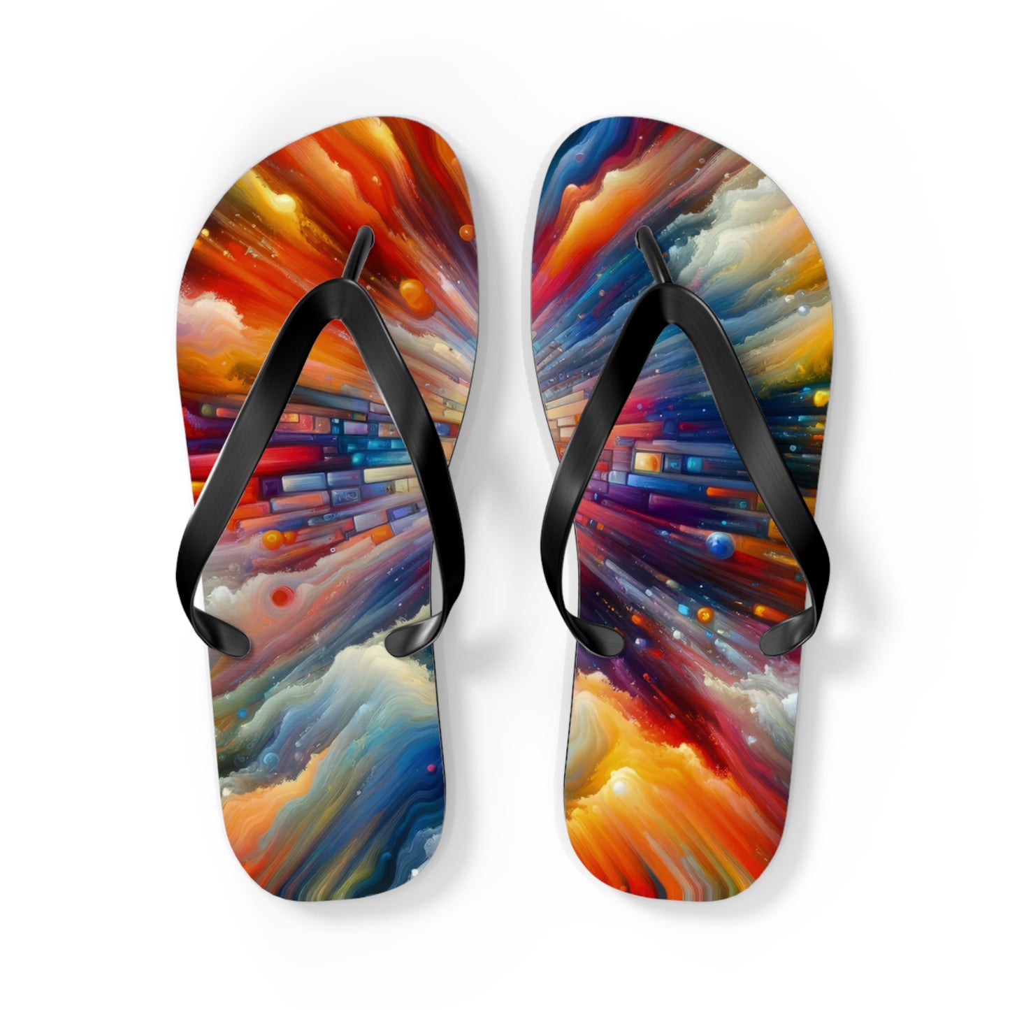 Kaleidoscopic Tachism Breath Flip Flops