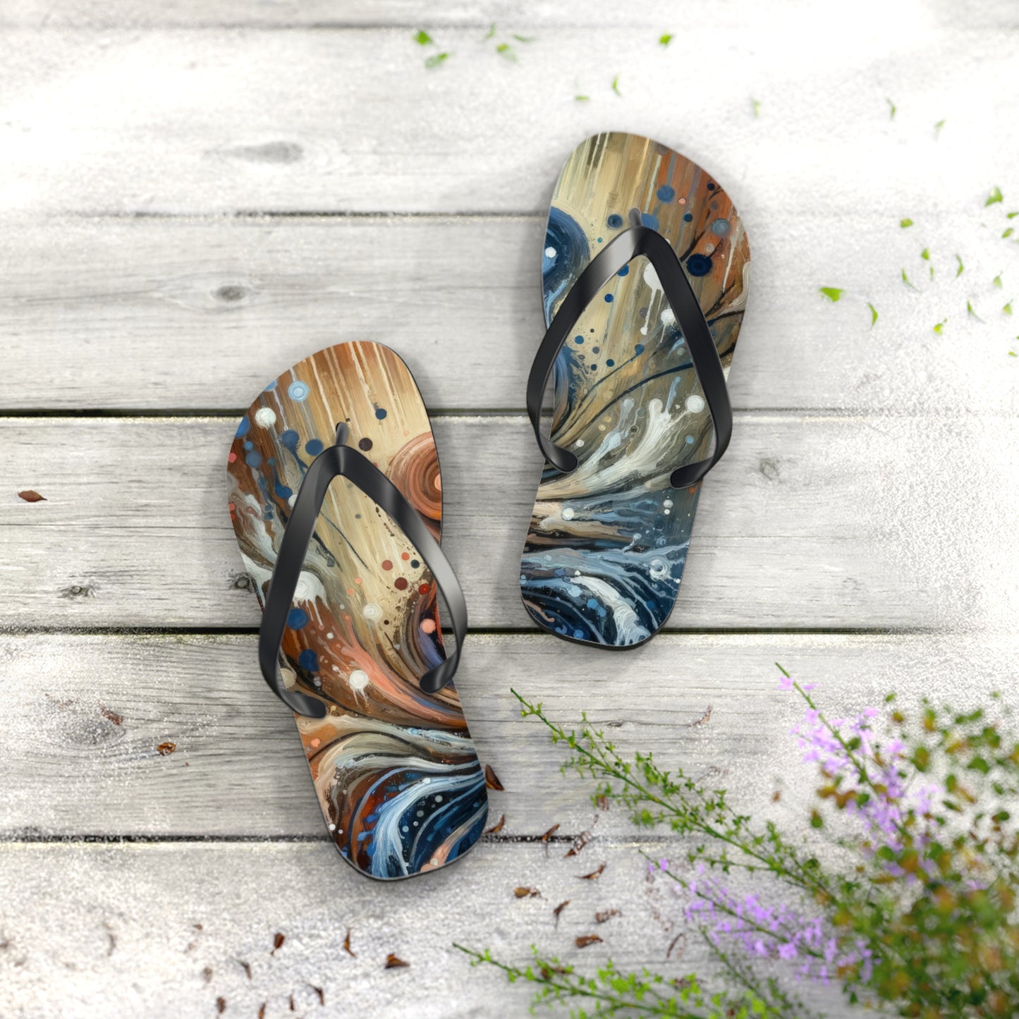 Empathic Connection Tachism Flip Flops
