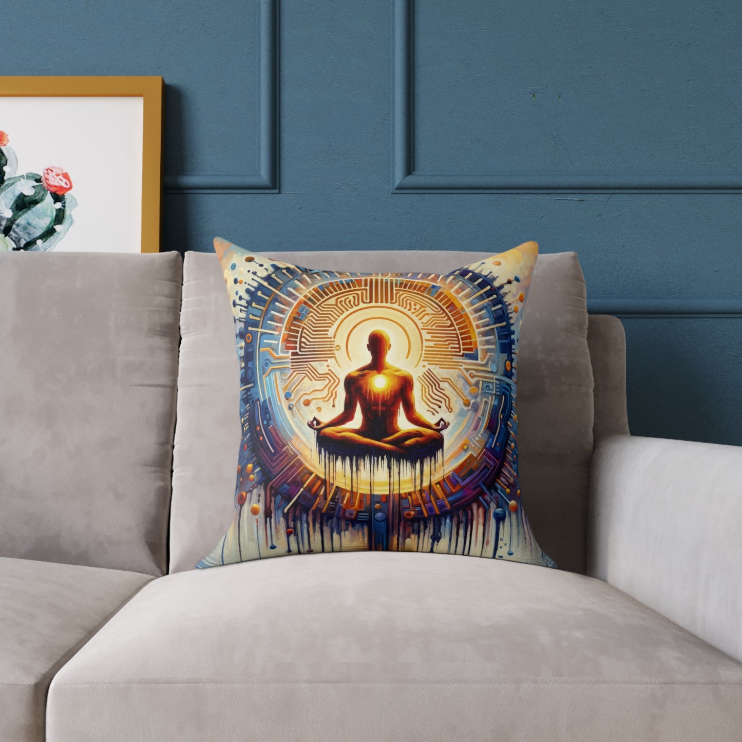 Meditative Technological Fusion Spun Polyester Pillow