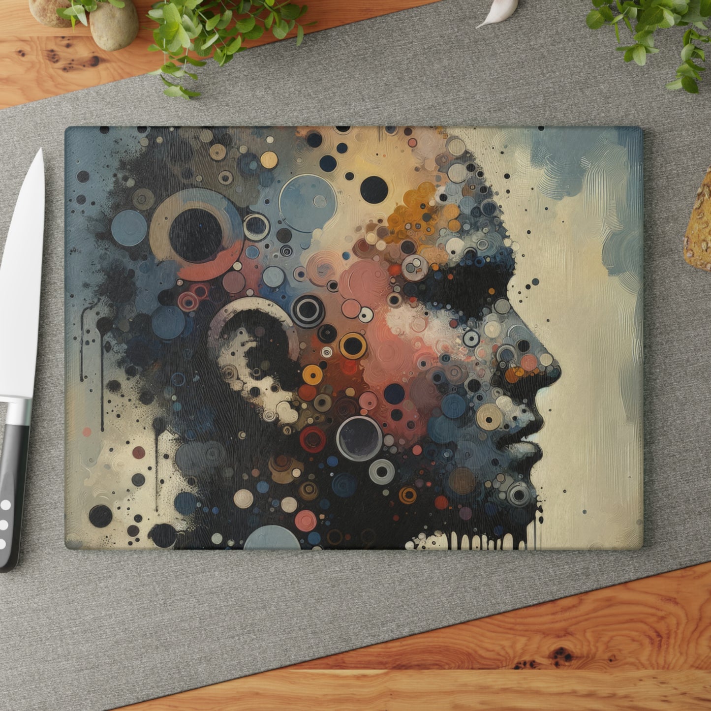 Reflective Tachism Contemplation Glass Cutting Board