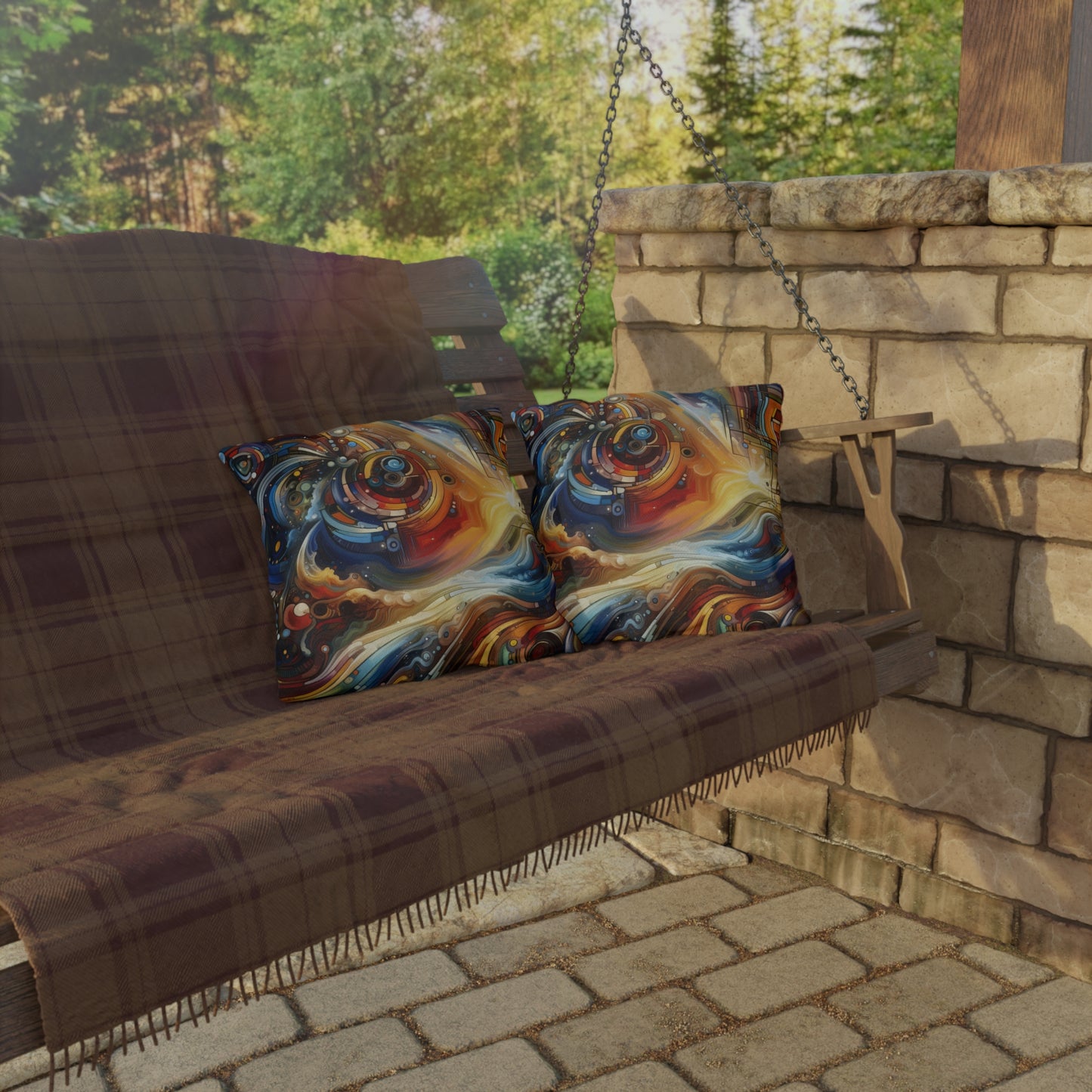 Ritualistic Growth Symphony Outdoor Pillows