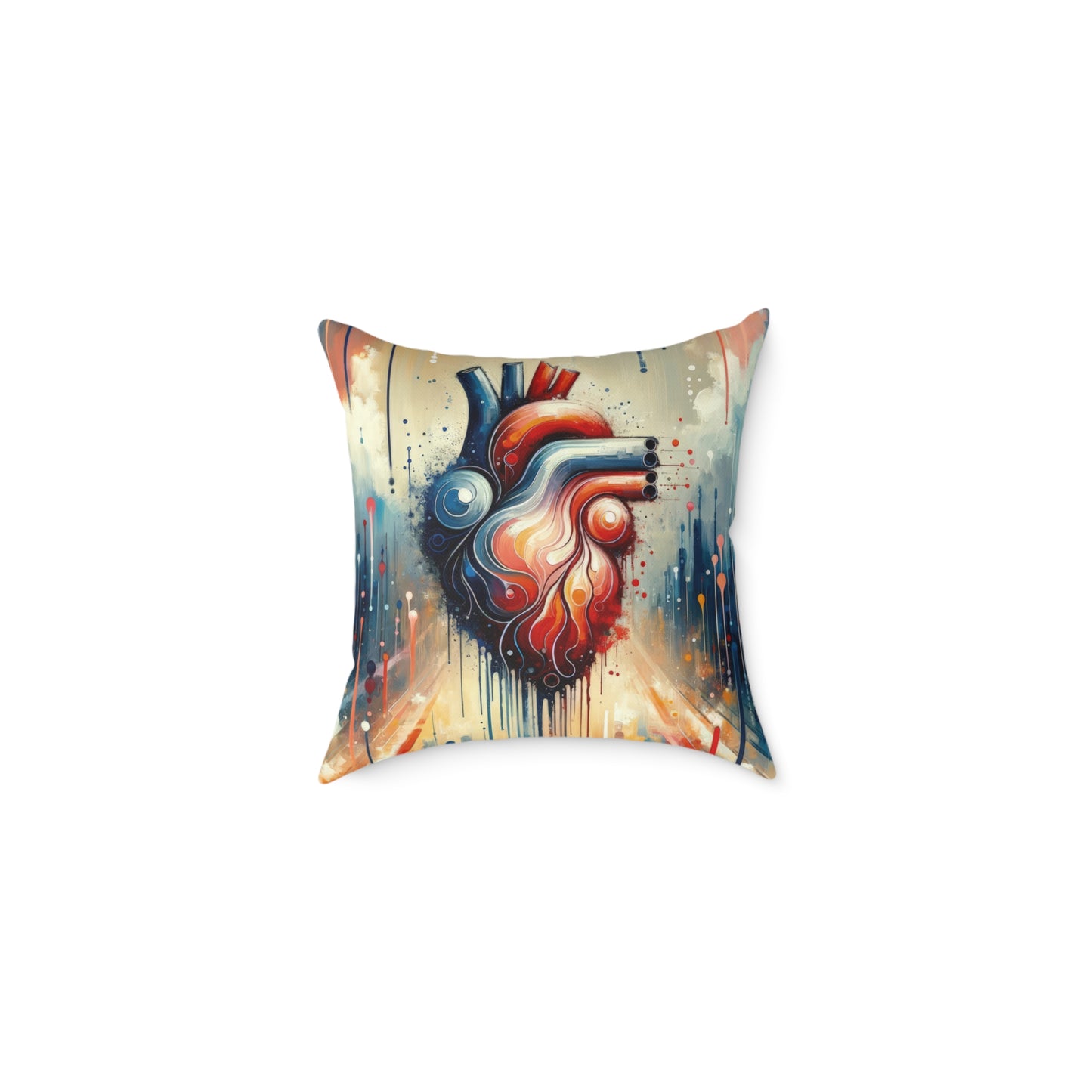Rhythmic Heart Harmony Spun Polyester Pillow
