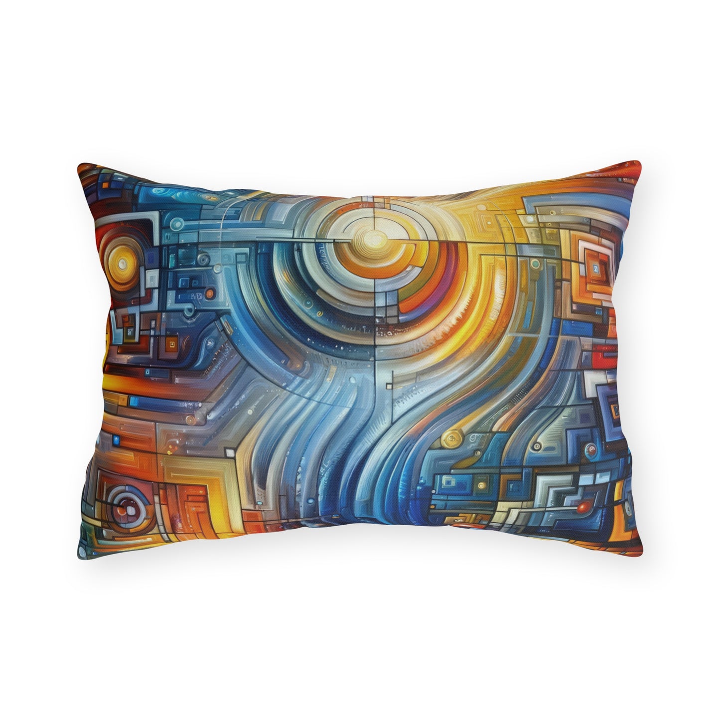 Digital Tachism Connectivity Outdoor Pillows