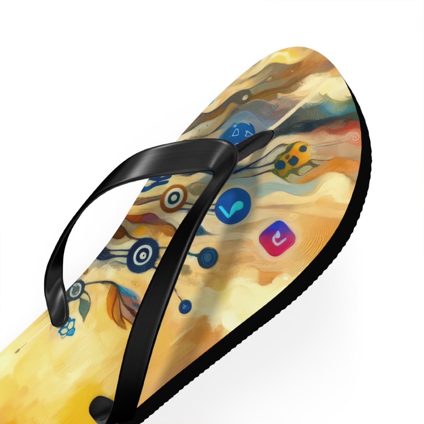 Reflective Digital Meditation Flip Flops