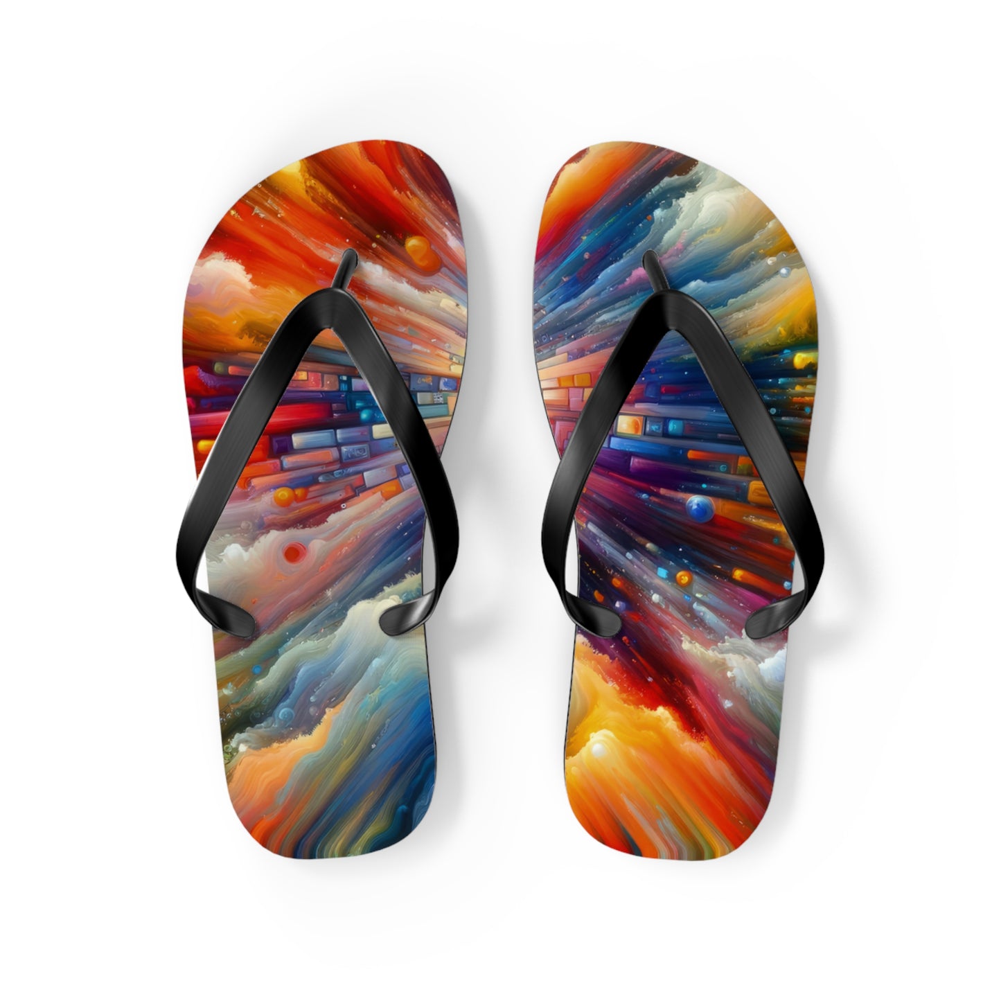 Kaleidoscopic Tachism Breath Flip Flops