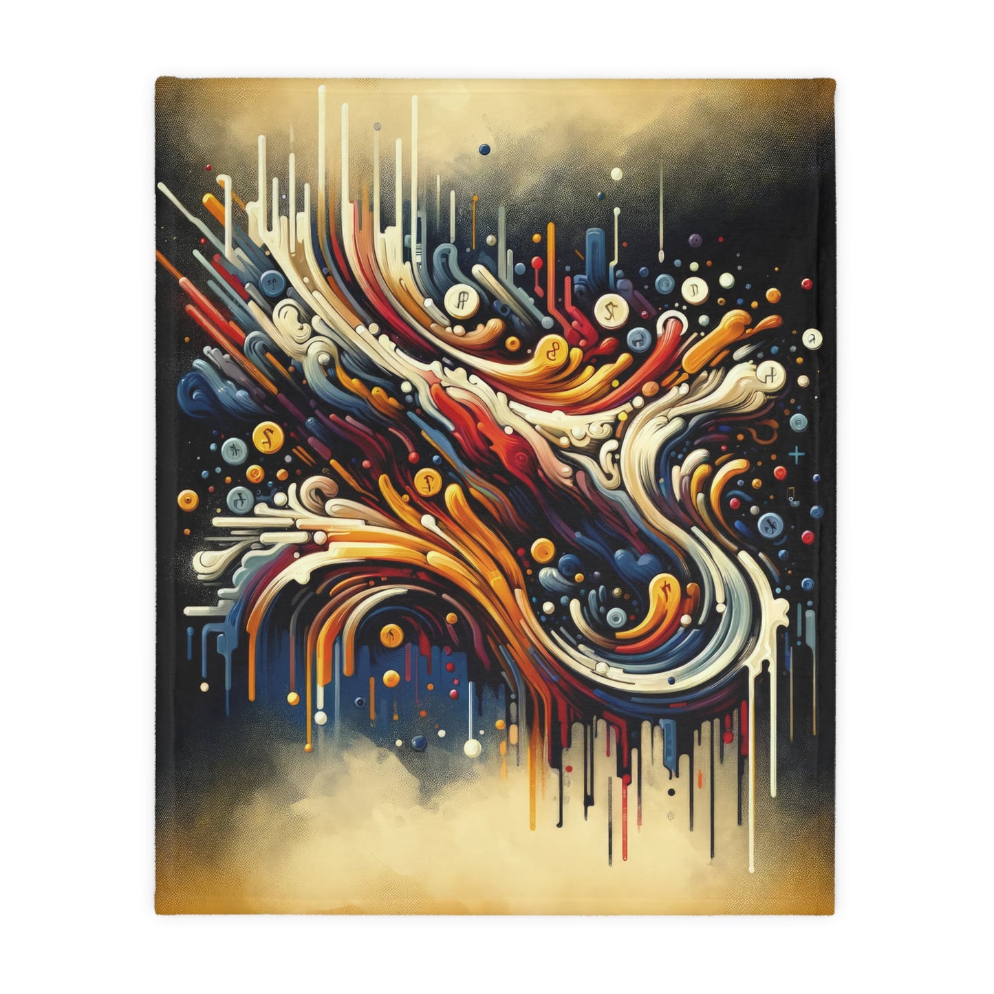 Abstract Financial Flux Velveteen Microfiber Blanket (Two-sided print)