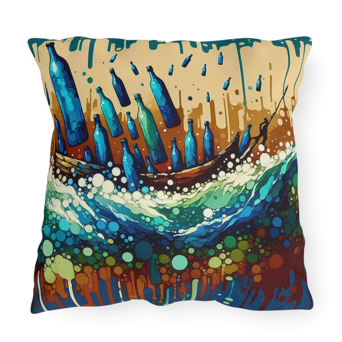 Oceanic Bottle Rescue Outdoor Pillows