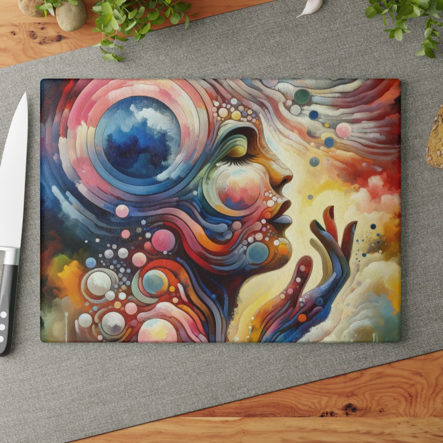 Mindful Melody Harmony Glass Cutting Board