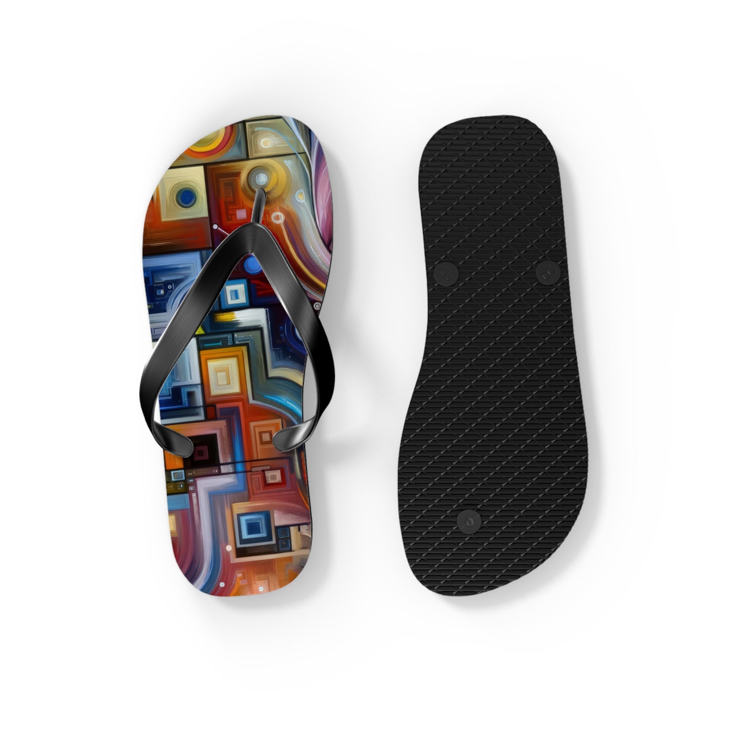 Digital Mindfulness Abstract Flip Flops