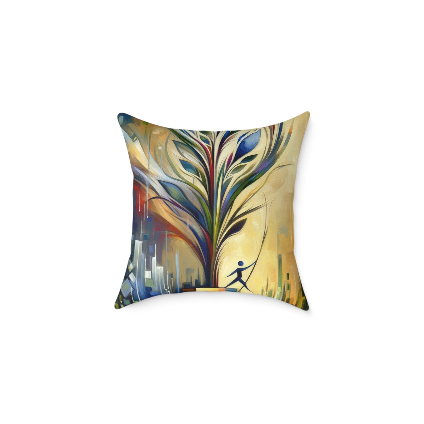Pruning Distraction Tachism Spun Polyester Pillow