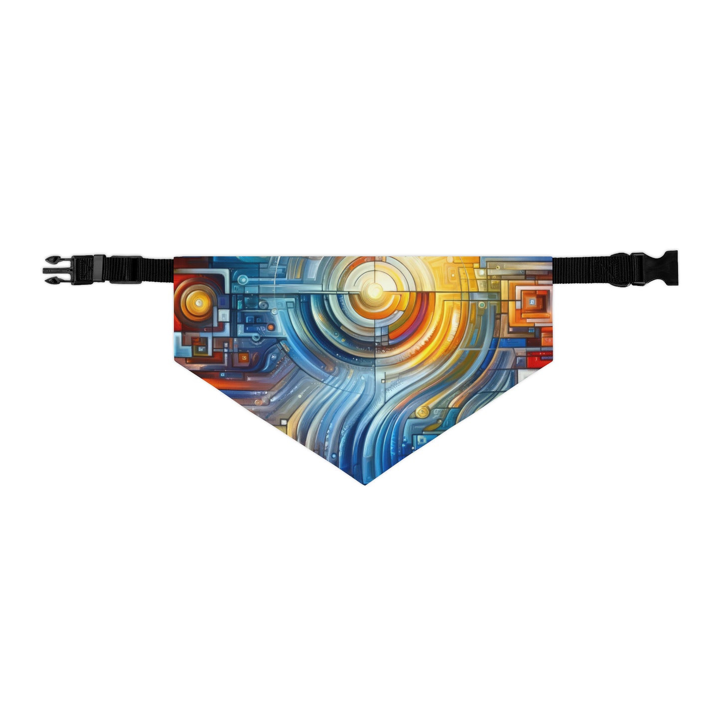 Digital Tachism Connectivity Pet Bandana Collar