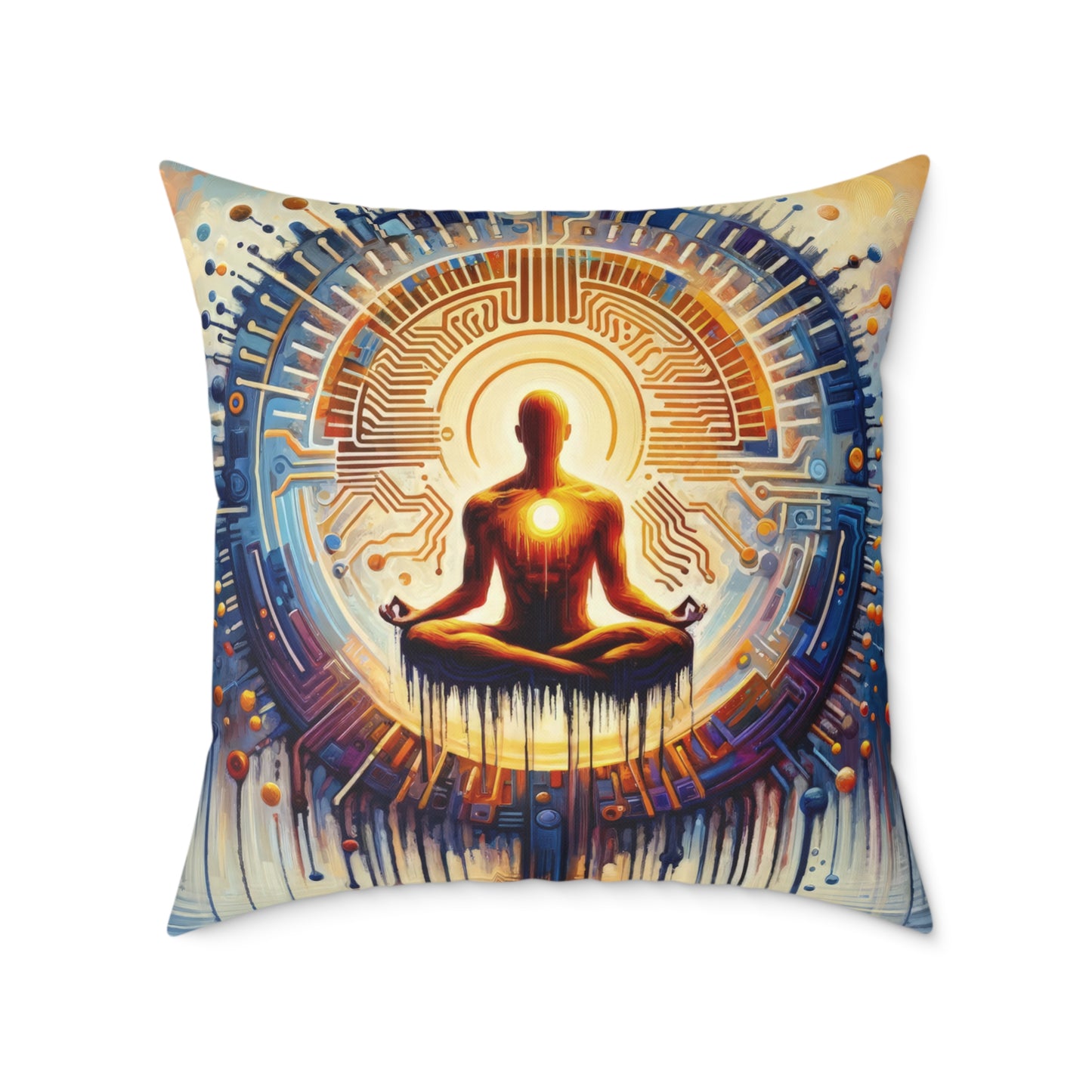 Meditative Technological Fusion Spun Polyester Pillow