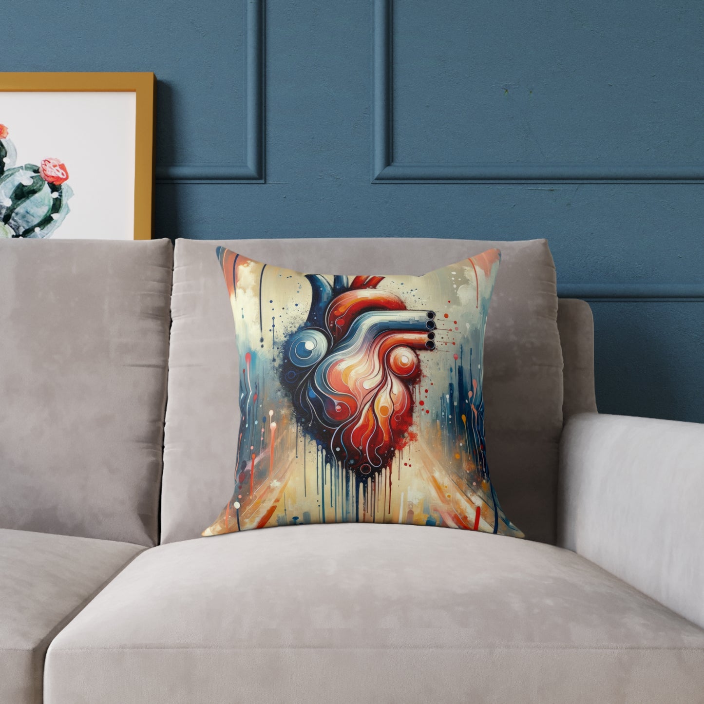 Rhythmic Heart Harmony Spun Polyester Pillow