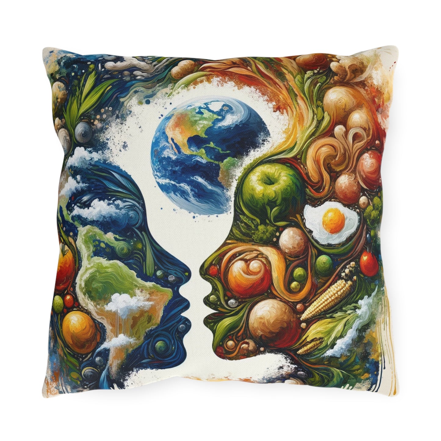 Earthly Dialogue Feast Outdoor Pillows