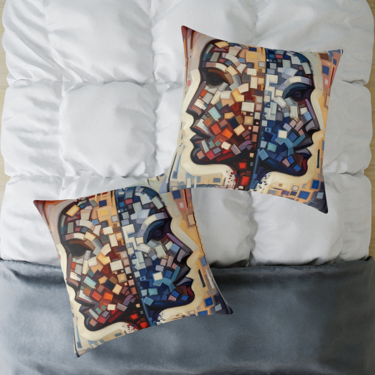 Identity Tachism Intersection Spun Polyester Pillow