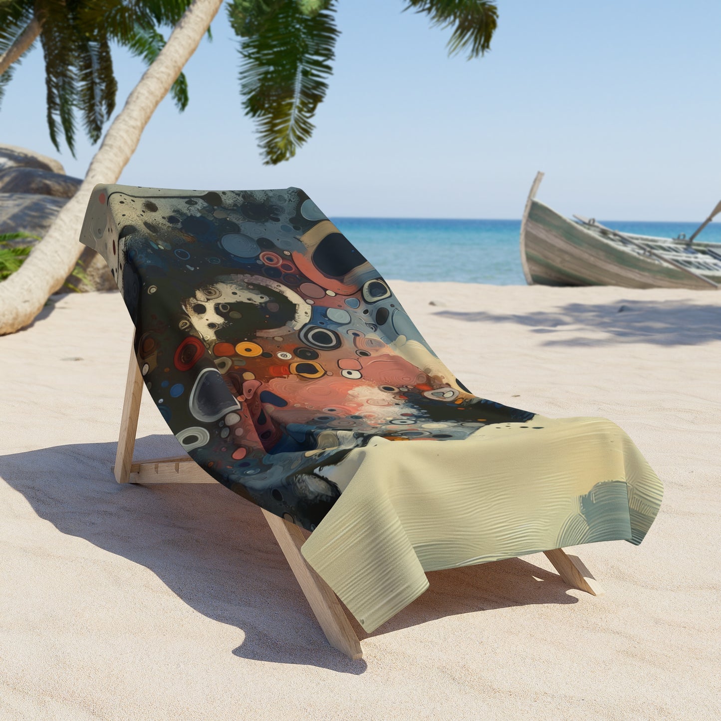 Reflective Tachism Contemplation Beach Towel