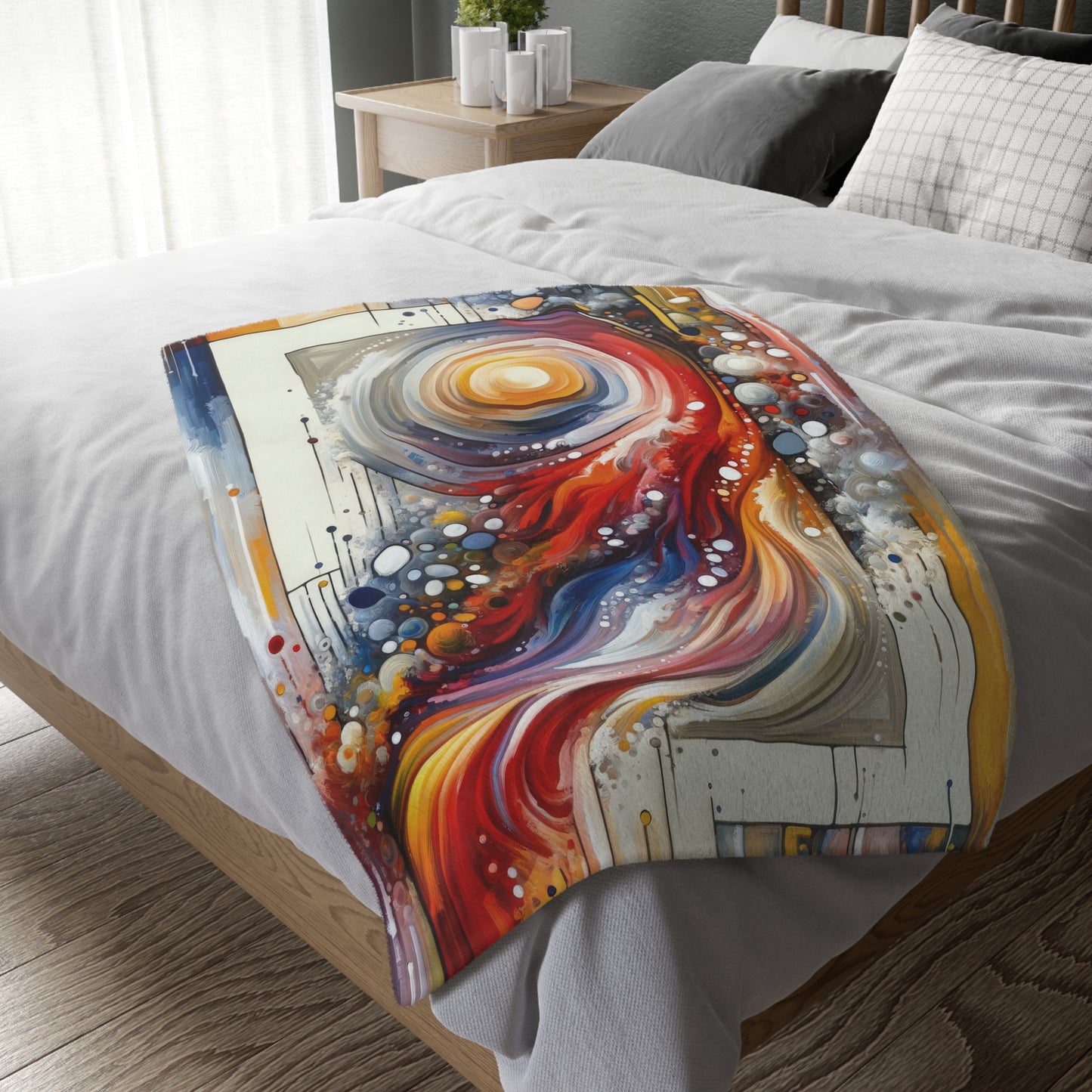 Harmonic Swirl Elegance Velveteen Microfiber Blanket (Two-sided print)
