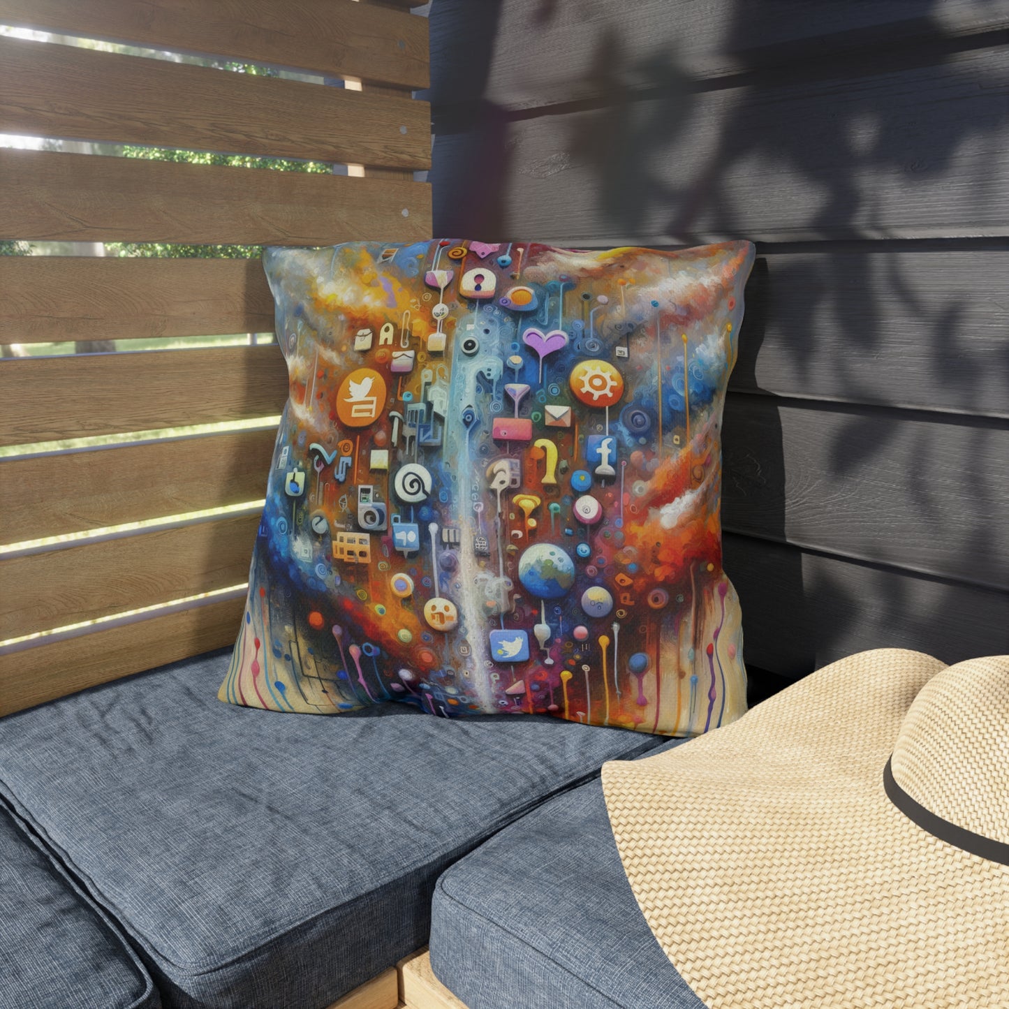 Digital Essence Revelation Outdoor Pillows