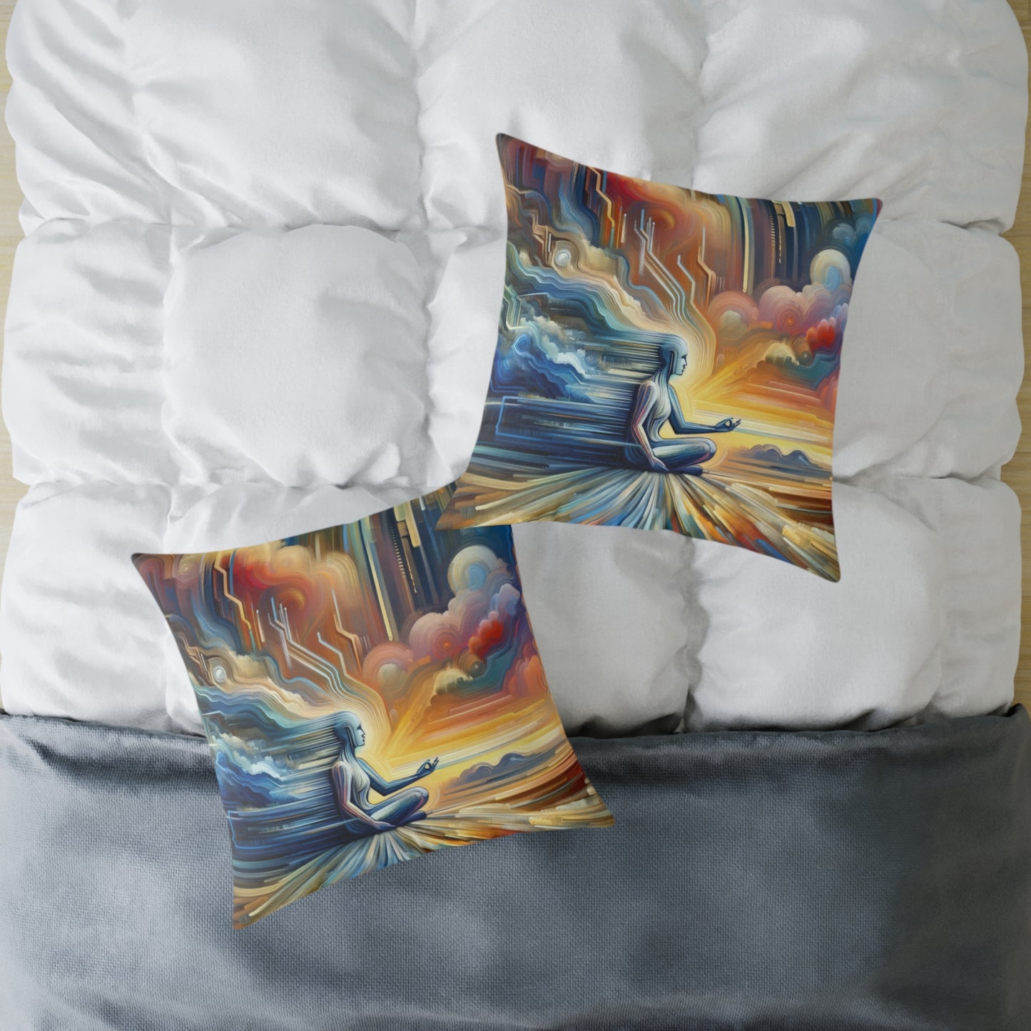 Eternal Digital Meditation Spun Polyester Pillow