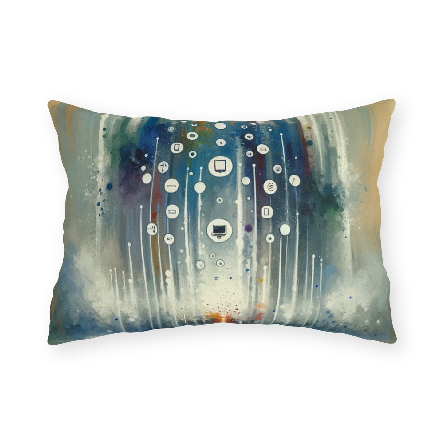 Tachism Digital Escape Outdoor Pillows
