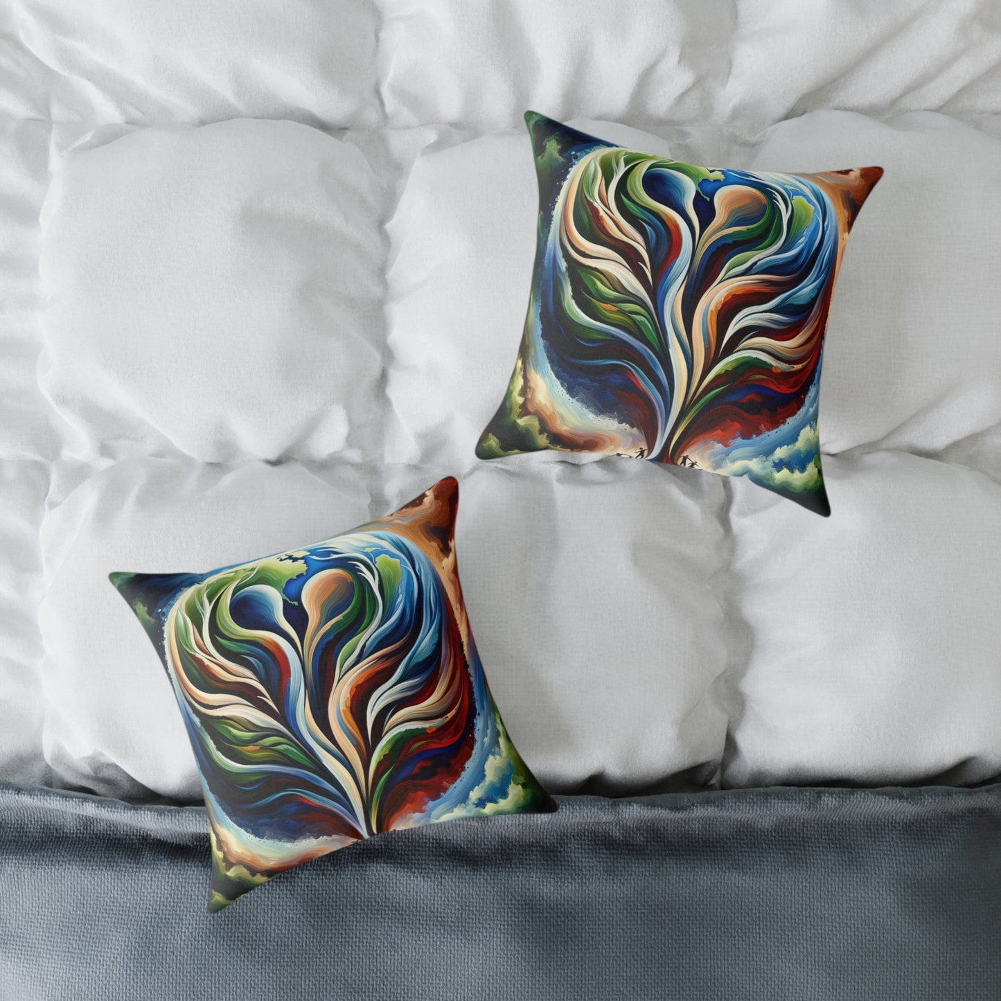 Interconnected Earth Advocates Spun Polyester Pillow