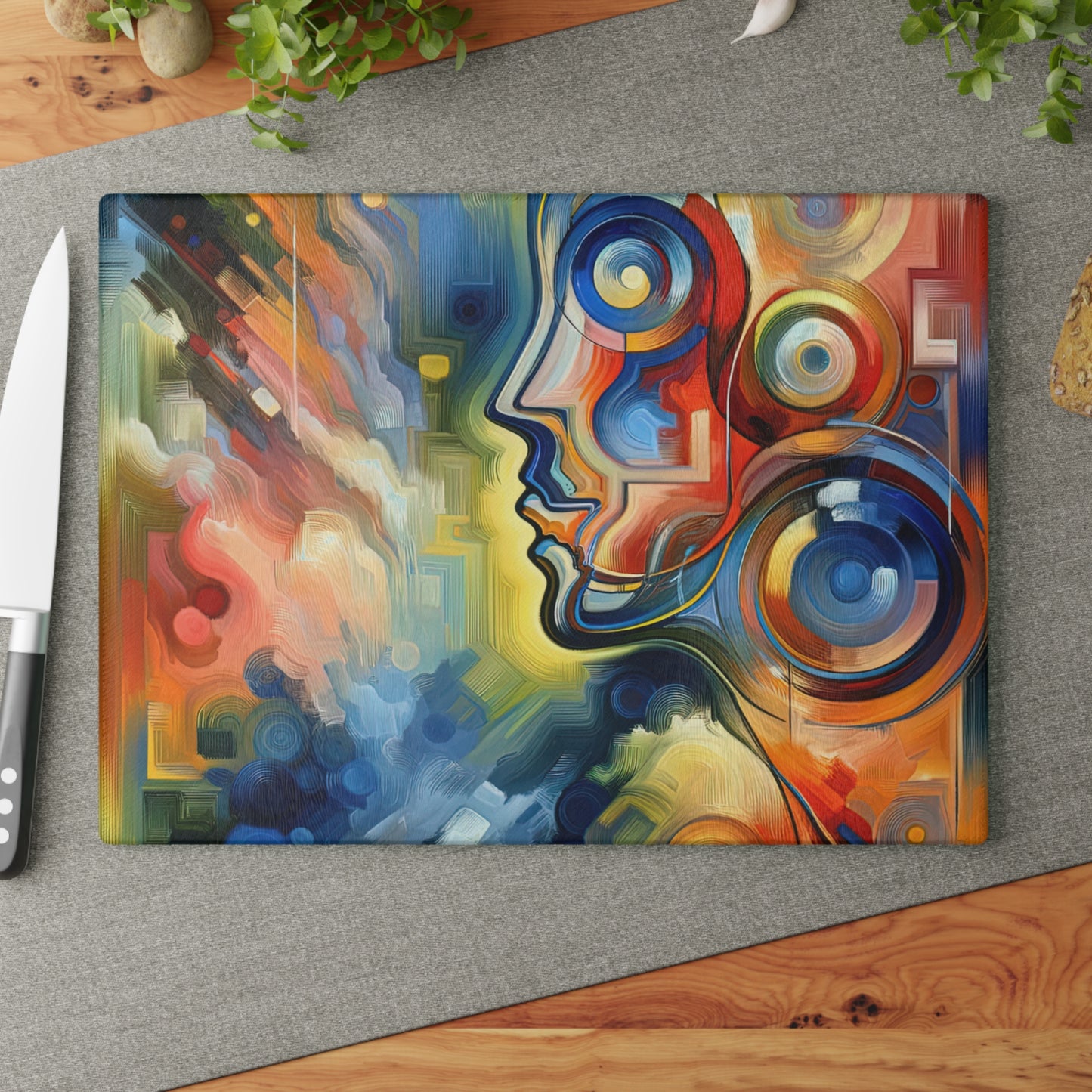 Emotional Perception Abstract Glass Cutting Board