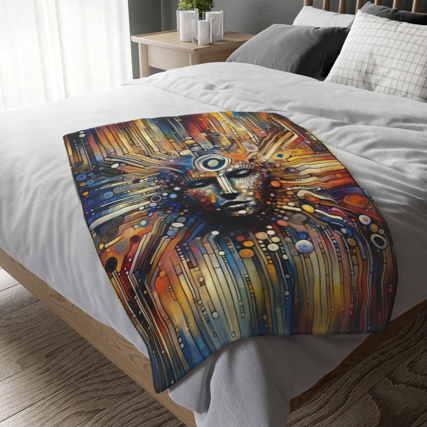 Digital Rhythm Tapestry Velveteen Microfiber Blanket (Two-sided print)