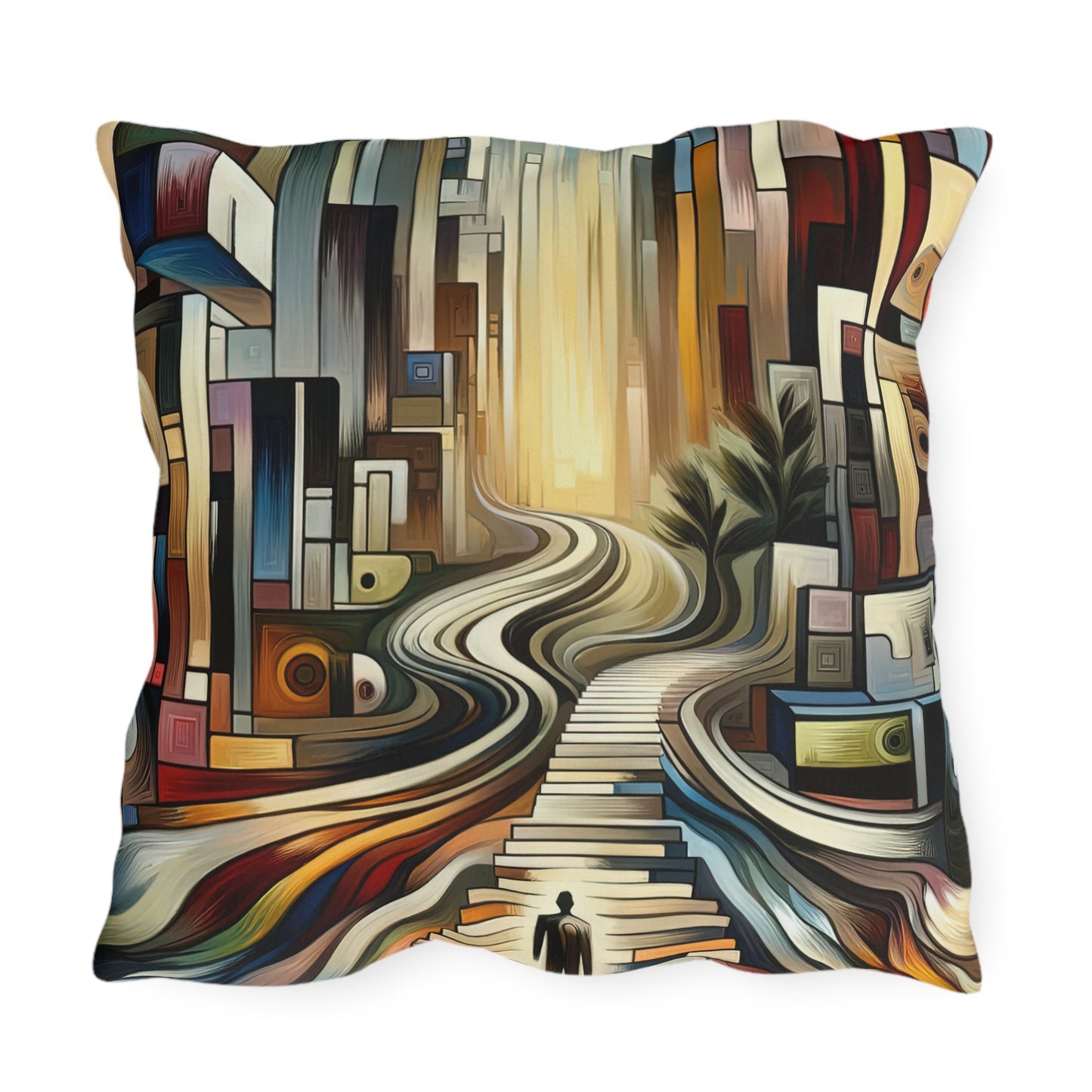 Relatable Journey Abstraction Outdoor Pillows