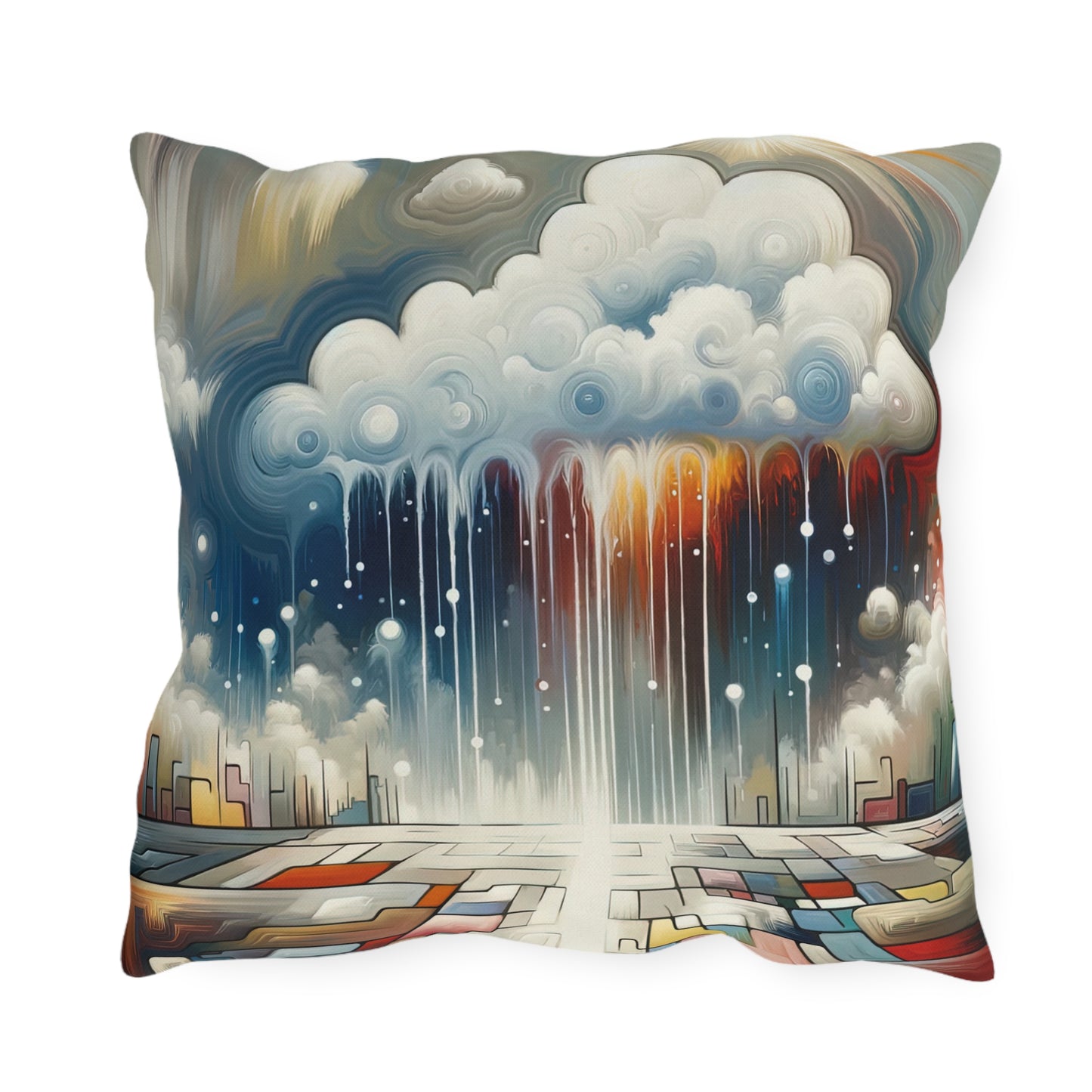 Grounding Silver Clouds Outdoor Pillows