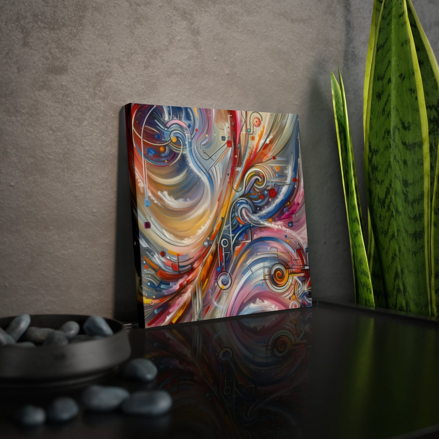 Interconnectivity Tachism Dynamics Canvas Photo Tile