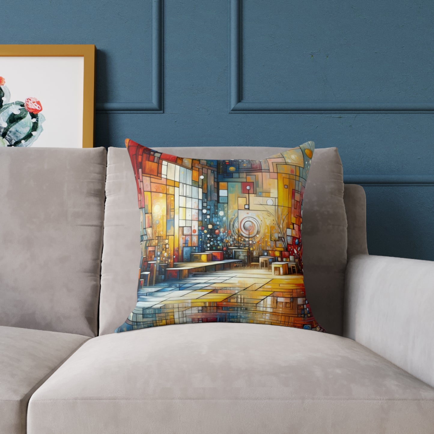 Reflective Habitation Art Spun Polyester Pillow