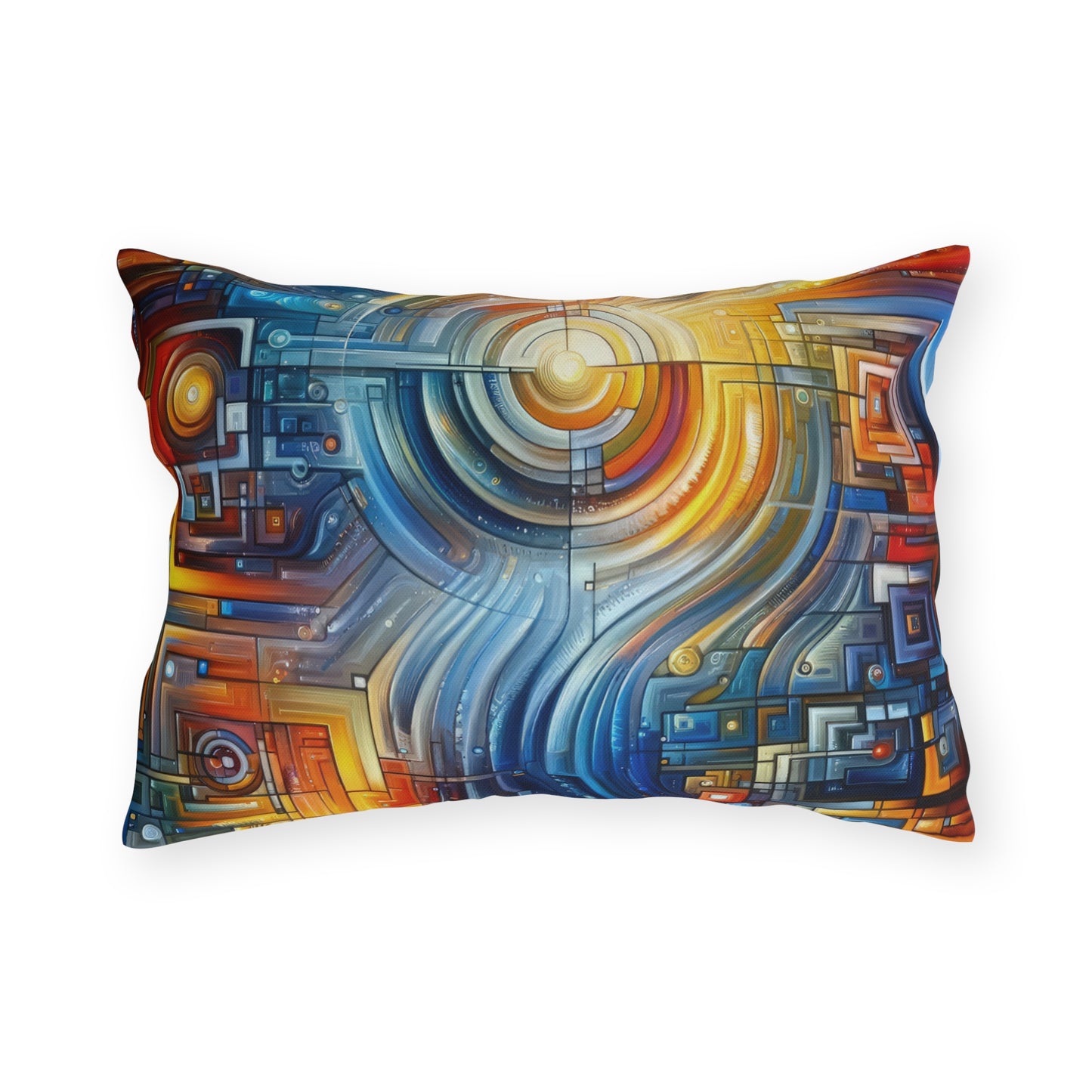Digital Tachism Connectivity Outdoor Pillows