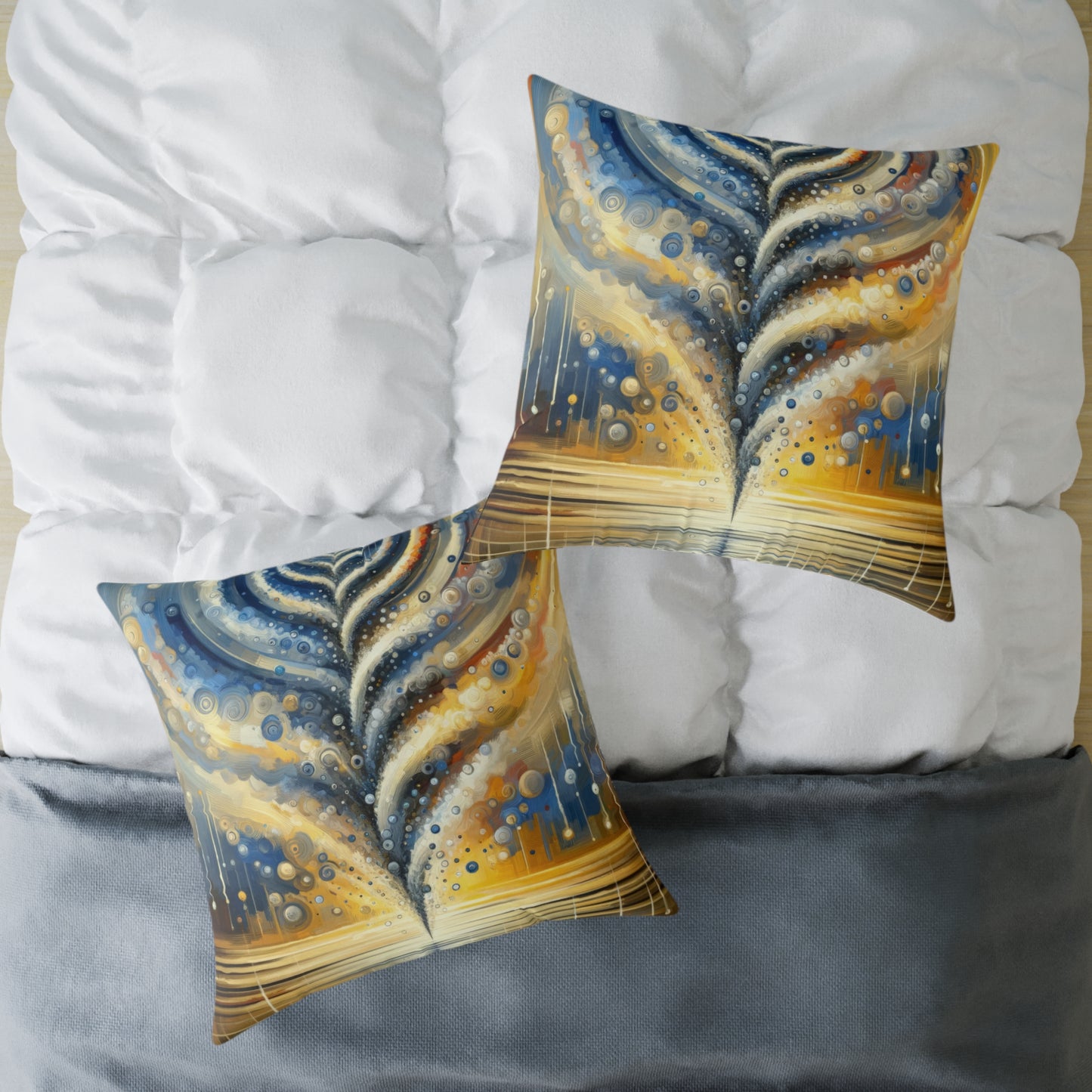 Ripple Effect Abstraction Spun Polyester Pillow