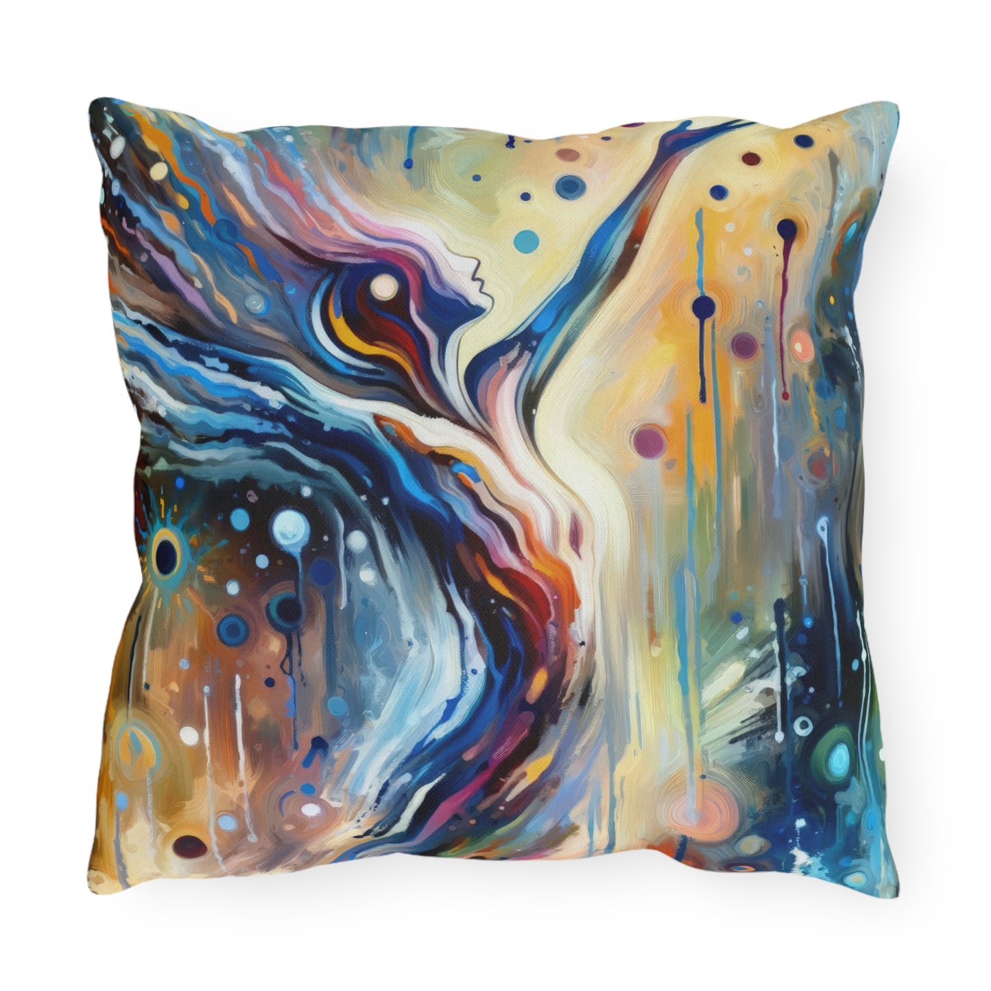 Journey Embrace Tachism Outdoor Pillows
