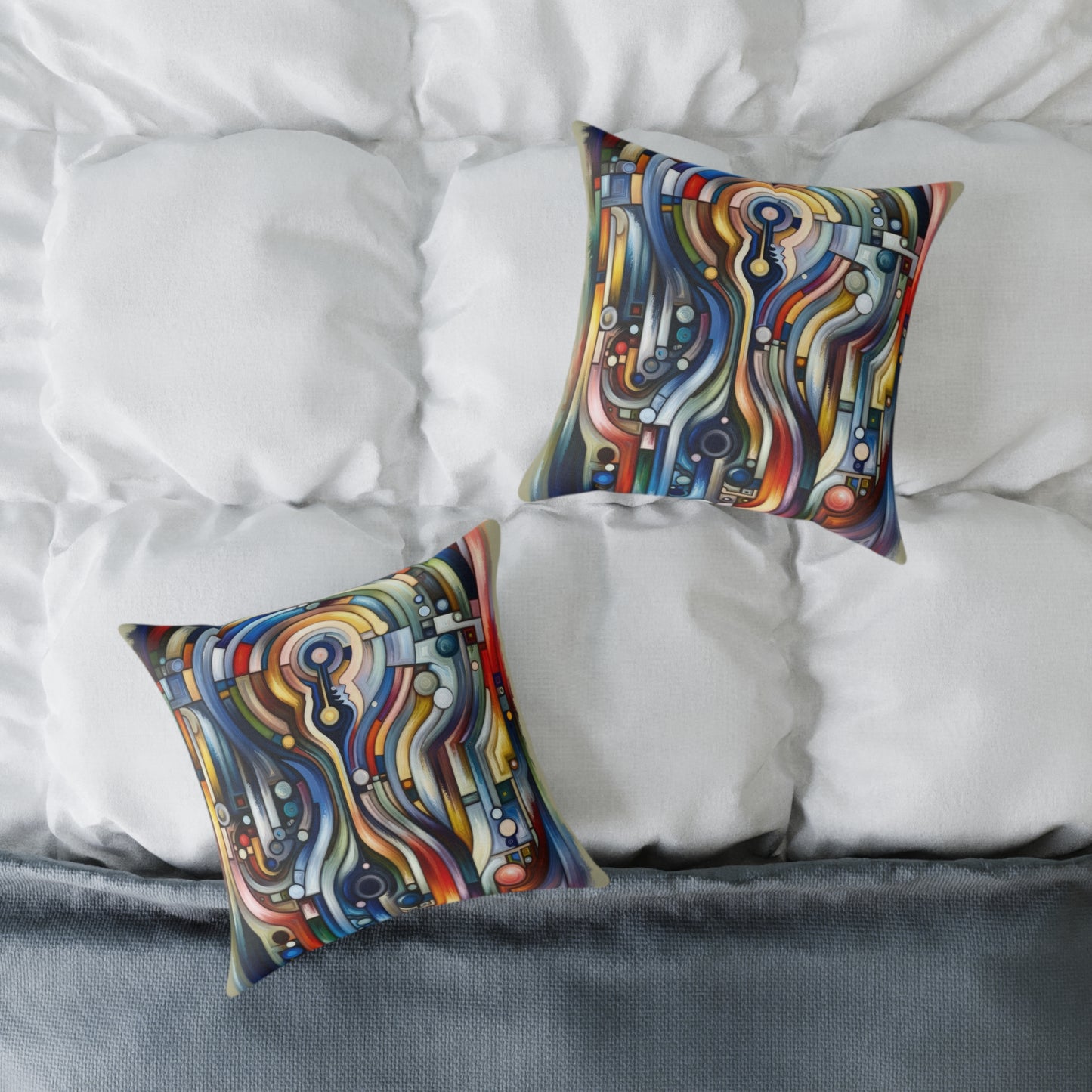 Embracing Faceted Unity Spun Polyester Pillow
