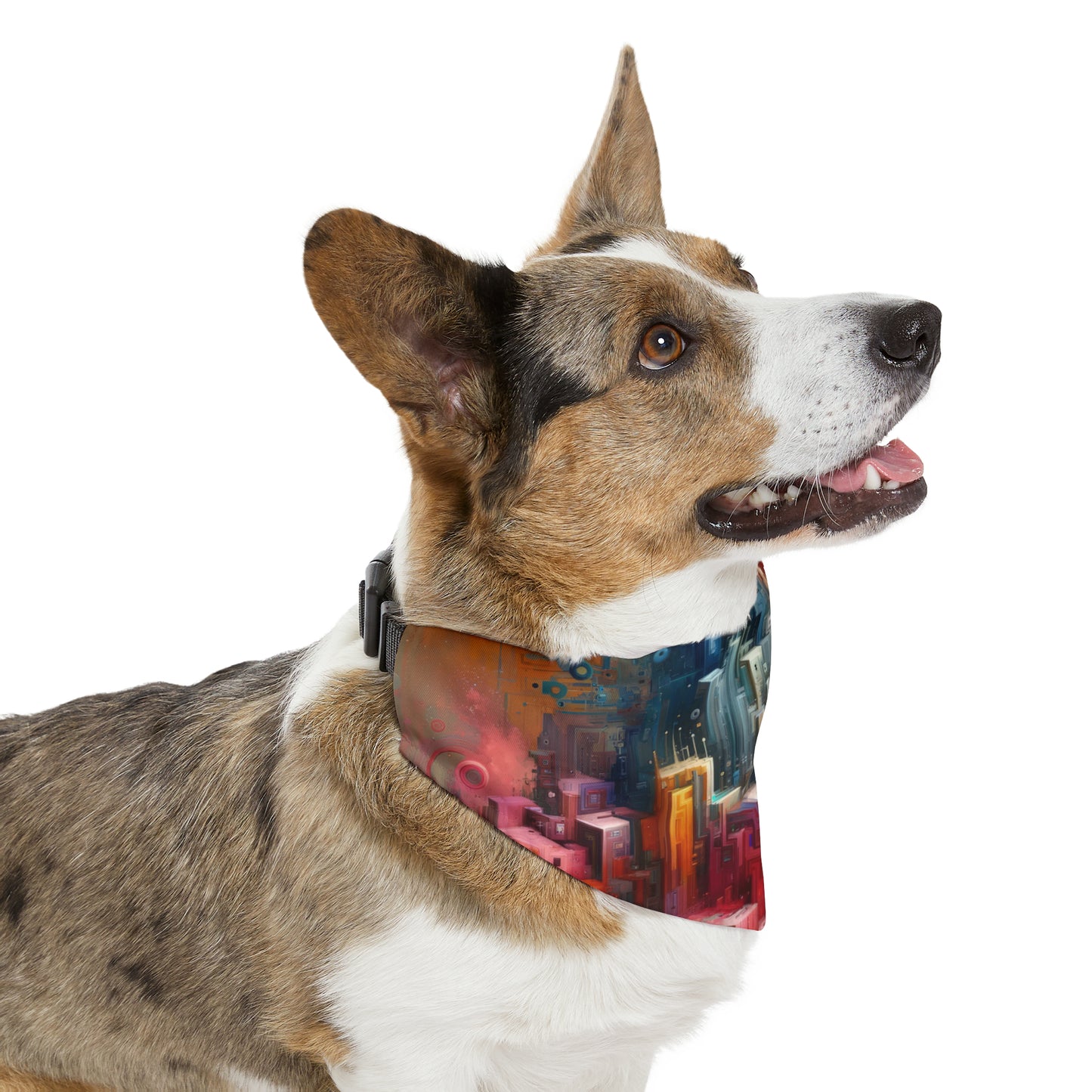 Digital Harmony Tachism Pet Bandana Collar