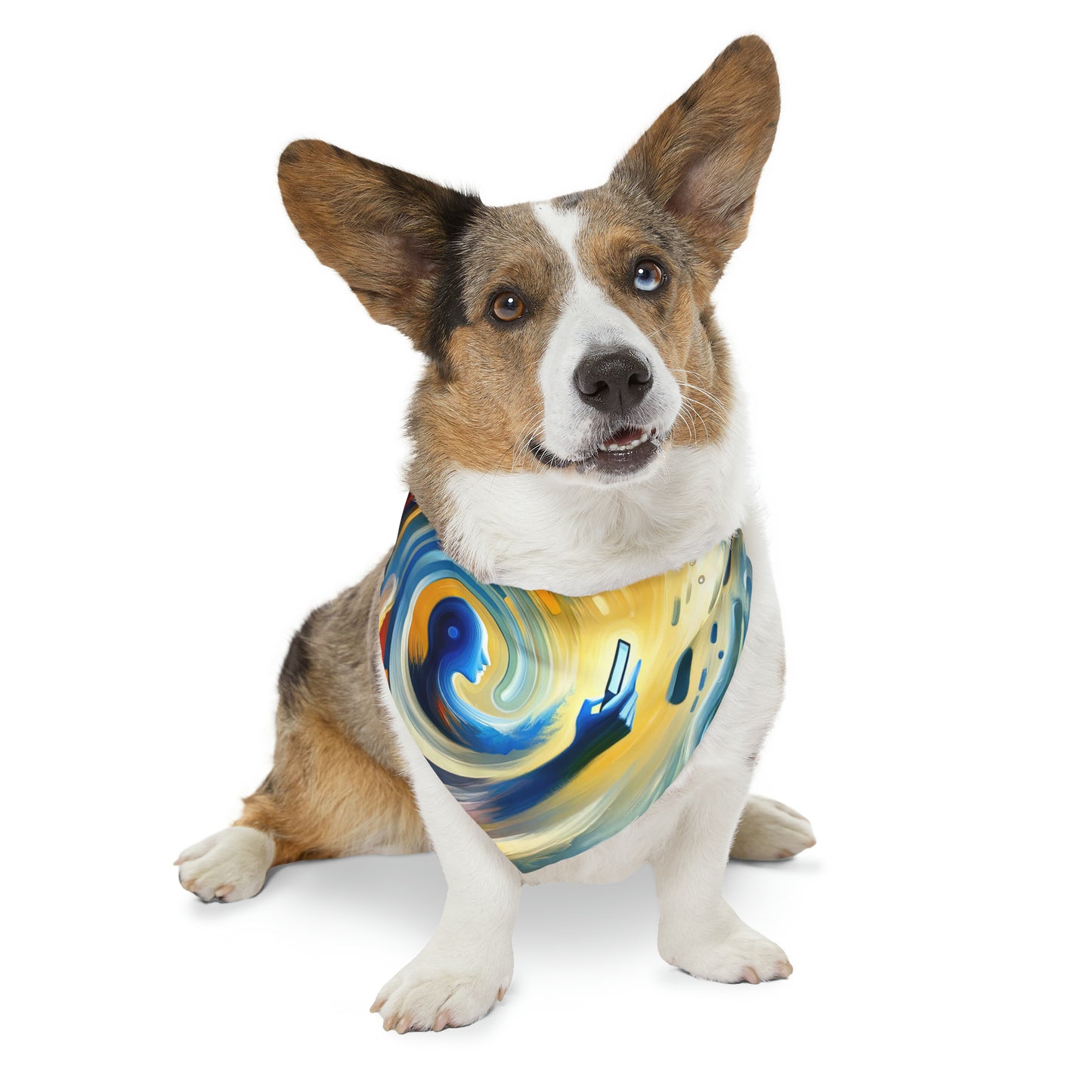 Swipe Connection Tachism Pet Bandana Collar