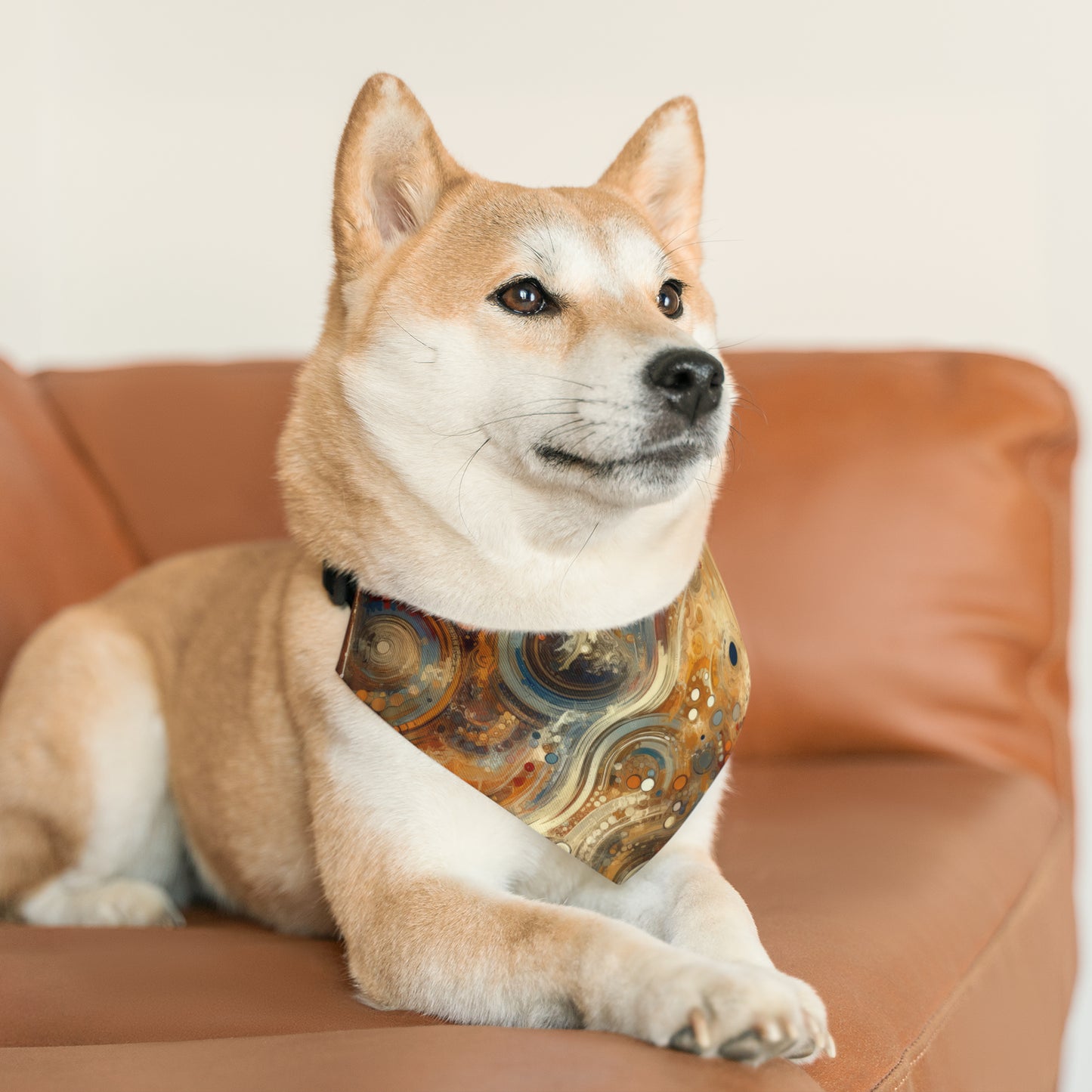 Dynamic Cultural Mosaic Pet Bandana Collar